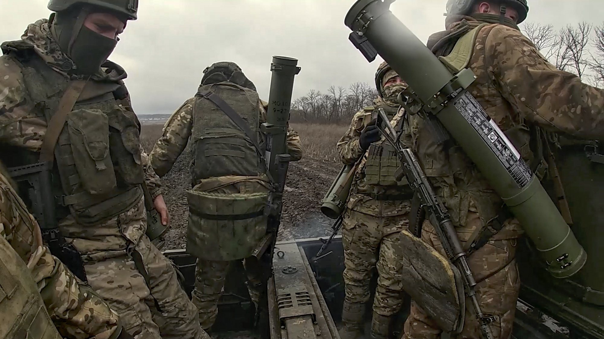 epa11269488 A still image taken from a handout video provided by the Russian Defence Ministry press-service, shows a Russian army crew of the ‘Fagot’ ATGM in combat against Ukrainian troops in Russian controlled part of Ukraine, Luhansk region, Ukraine, 10 April 2024. According to the Russian Defence Ministry, crews of 2S5 Giatsint-S self-propelled artillery units are conducting counter-battery combat, striking at Ukrainian army ammunition depots and other strongholds. Russian troops entered Ukrainian territory on 24 February 2022, starting a conflict that has provoked destruction and a humanitarian crisis.  EPA/RUSSIAN DEFENCE MINISTRY PRESS SERVICE/HANDOUT HANDOUT HANDOUT EDITORIAL USE ONLY/NO SALES HANDOUT EDITORIAL USE ONLY/NO SALES HANDOUT EDITORIAL USE ONLY/NO SALES