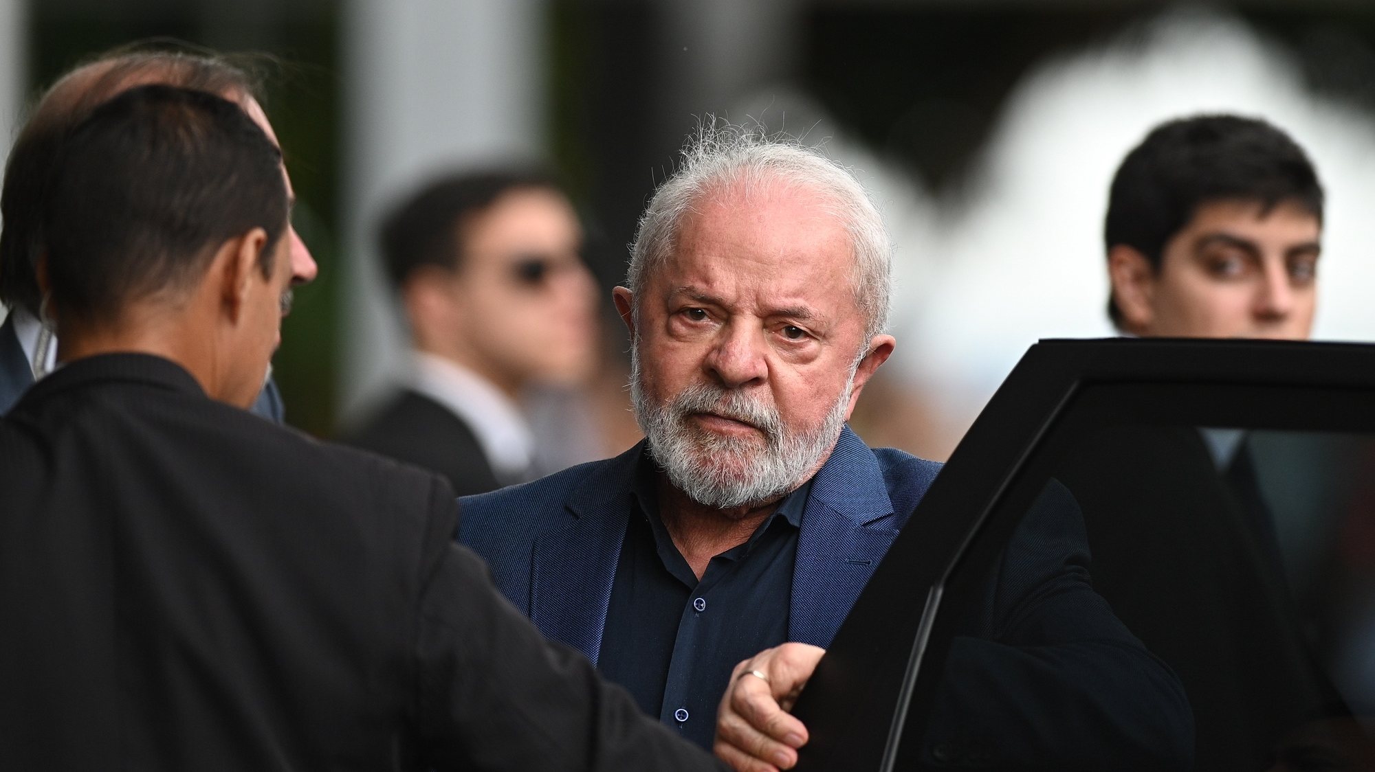 epa10528623 Brazil&#039;s President Luiz Inacio Lula da Silva arrives for an extraordinary meeting of the National Council for Energy Policy (CNPE) in Brasilia, Brazil, 17 March 2023.  EPA/Andre Borges
