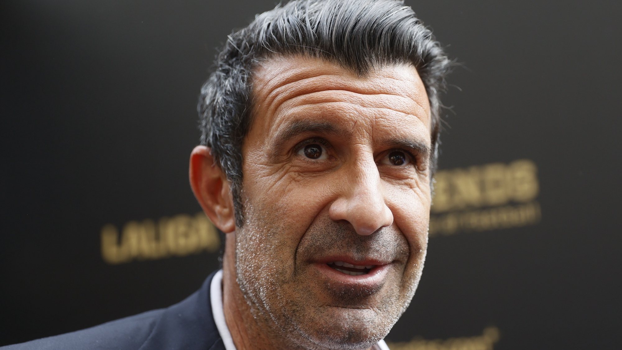 epa10700315 Former footballer Luis Figo attends the opening of &#039;Legends. The Home of Football&#039;, in Madrid, Spain, 19 June 2023. Legends. The Home of Football, is a new space dedicated to the world of football, created by LaLiga.  EPA/MARISCAL