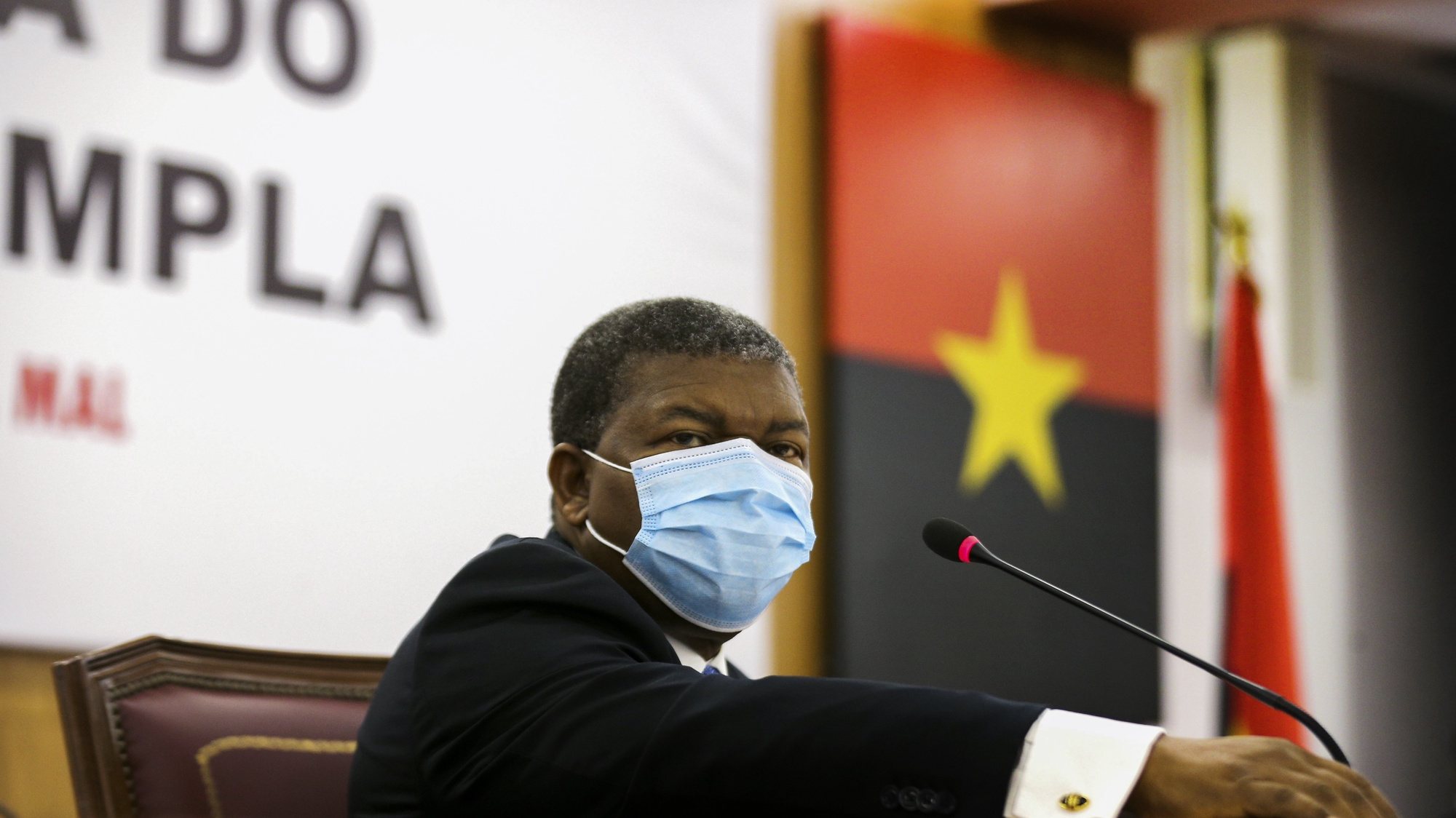 O Presidente da República de Angola, João Lourenço, preside à 1.ª Reunião Ordinária do Bureau Politico do Movimento Popular de Libertação de Angola (MPLA), em Luanda Angola, 22 de janeiro de 2021. AMPE ROGÉRIO/LUSA