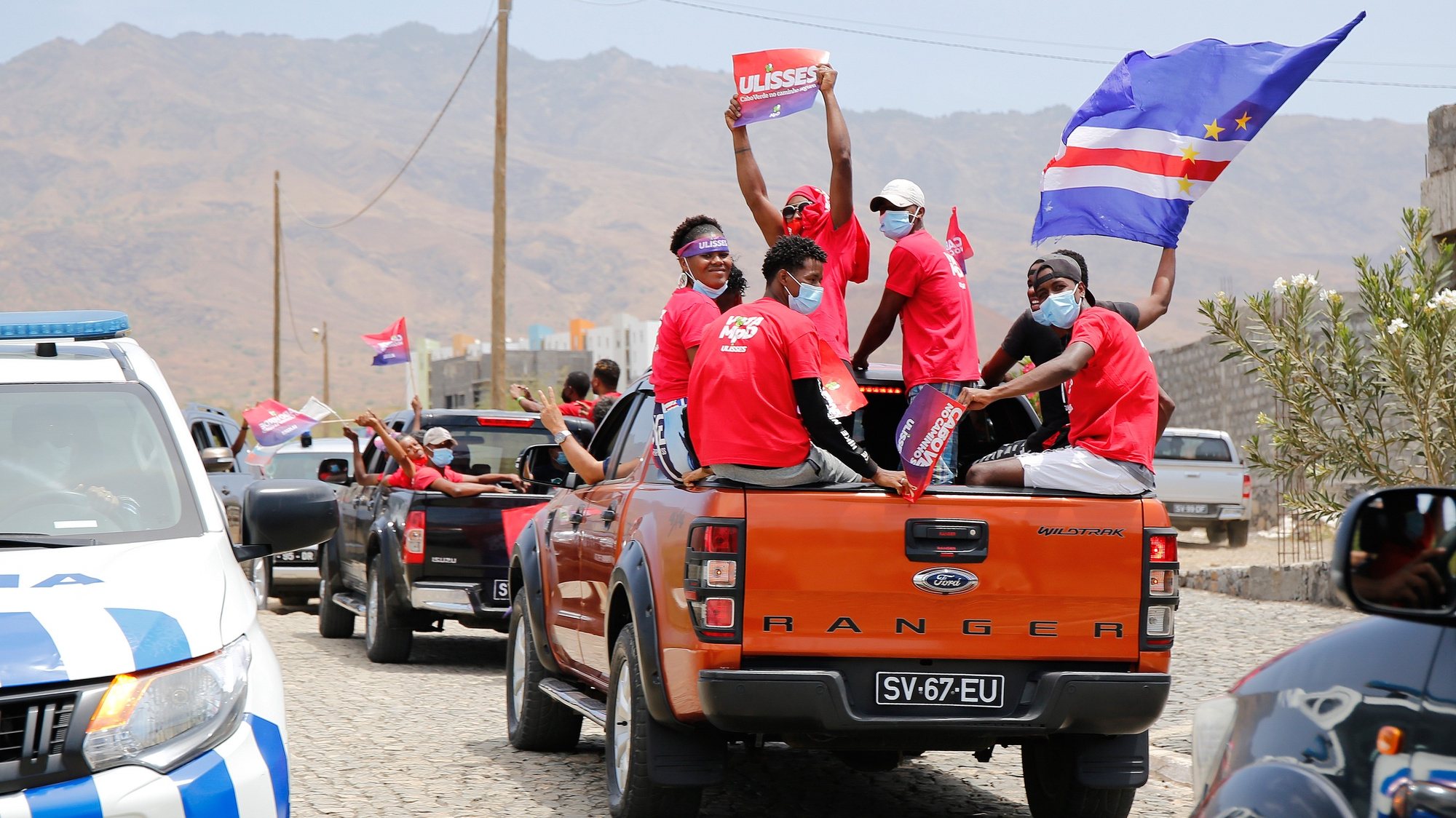 Ação de campanha para as eleições legislativas do Movimento para a Democracia (MpD) em Porto Novo, Ilha de Santo Antão, Cabo Verde, 13 de abril de 2021. (ACOMPANHA TEXTO) FERNANDO DE PINA/LUSA