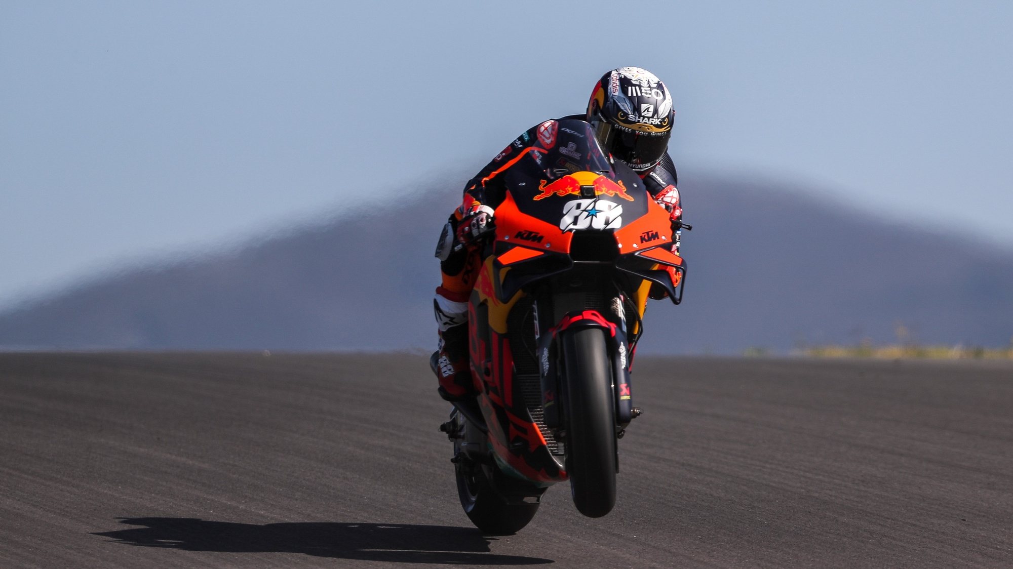 Portuguese rider of Red Bull KTM Factory Racing team, Miguel Oliveira,   during the third MotoGP free training session for the Motorcycling Grand Prix of Portugal at Algarve International race track, south of Portugal, 17 April 2021. The Motorcycling Grand Prix of Portugal will take place on 18 April 2021.JOSE SENA GOULAO/LUSA
