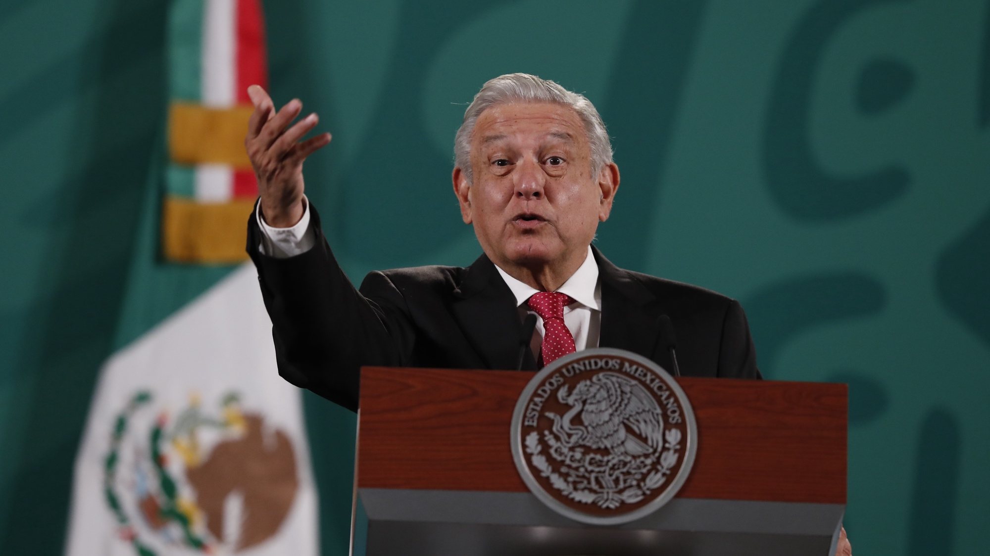 Lopez Obrador, Presidente mexicano, durante uma conferência de imprensa
