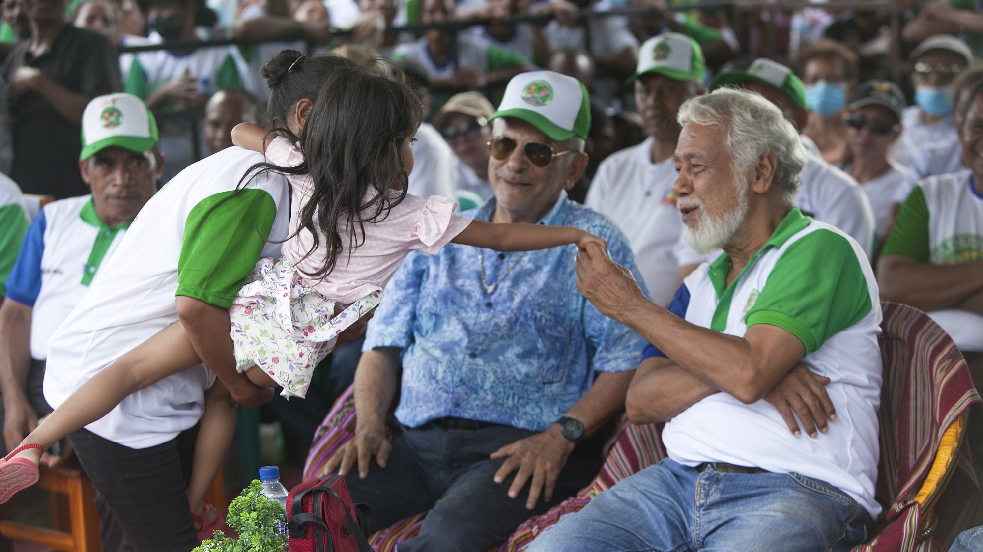 Comício com o candidato presidencial  José Ramos-Horta e que contou também com a presença de Xanana Gusmão, na vila timorense de Manatuto, Timor-Leste,  05 de março de 2022. ANTÓNIO SAMPAIO/LUSA