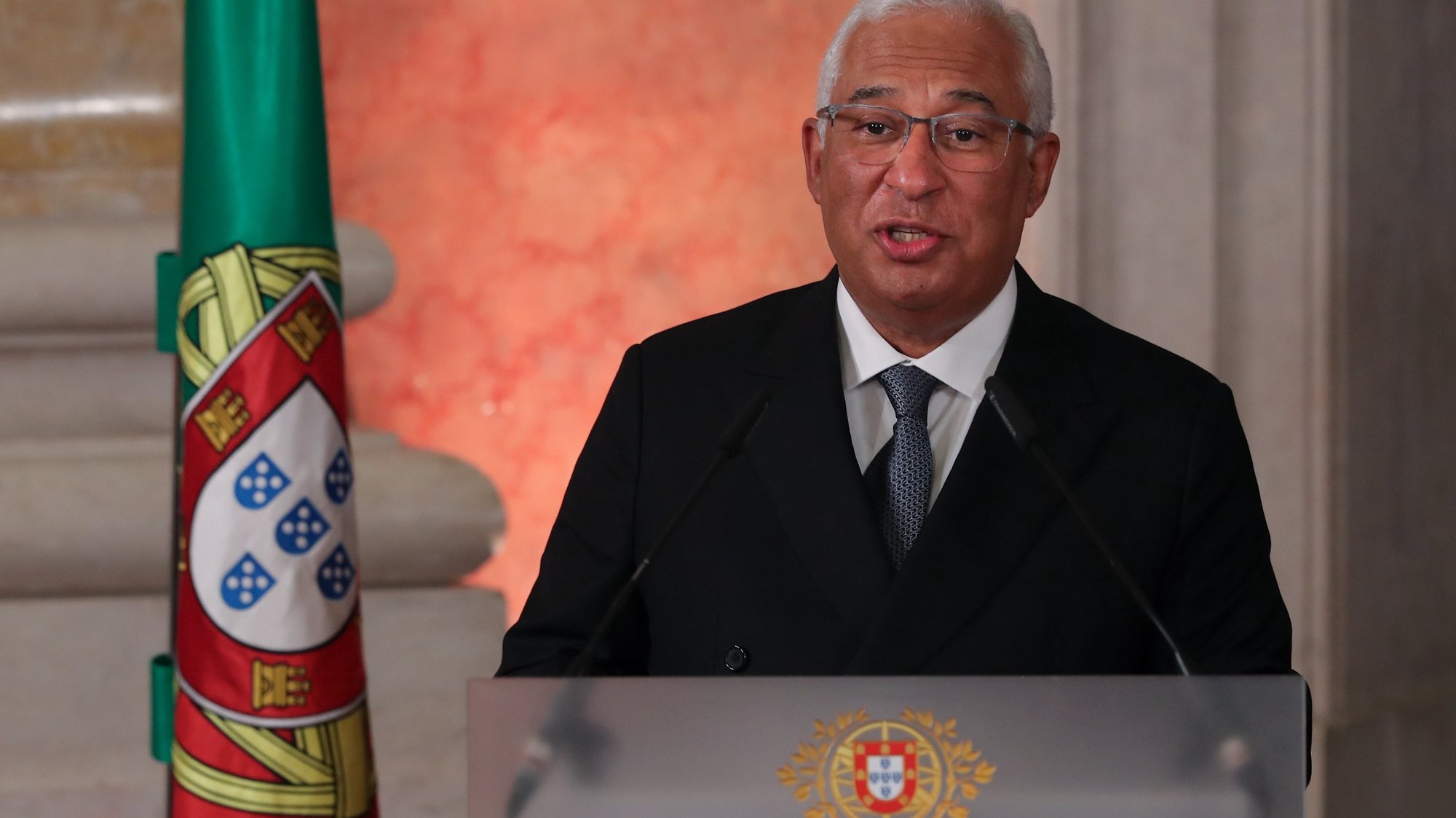 The secretary-general of Portuguese Socialist Party and the Prime-Minister, Antonio Costa, delivers a speech during the swearing in cerimony of the XXIII Constititional Government held at Ajuda Palace, Lisbon, Portugal, 30th March 2022. This is the third government headed by Antonio Costa, after winning the January 30 legislative elections with an absolute majority. MIGUEL A. LOPES/LUSA