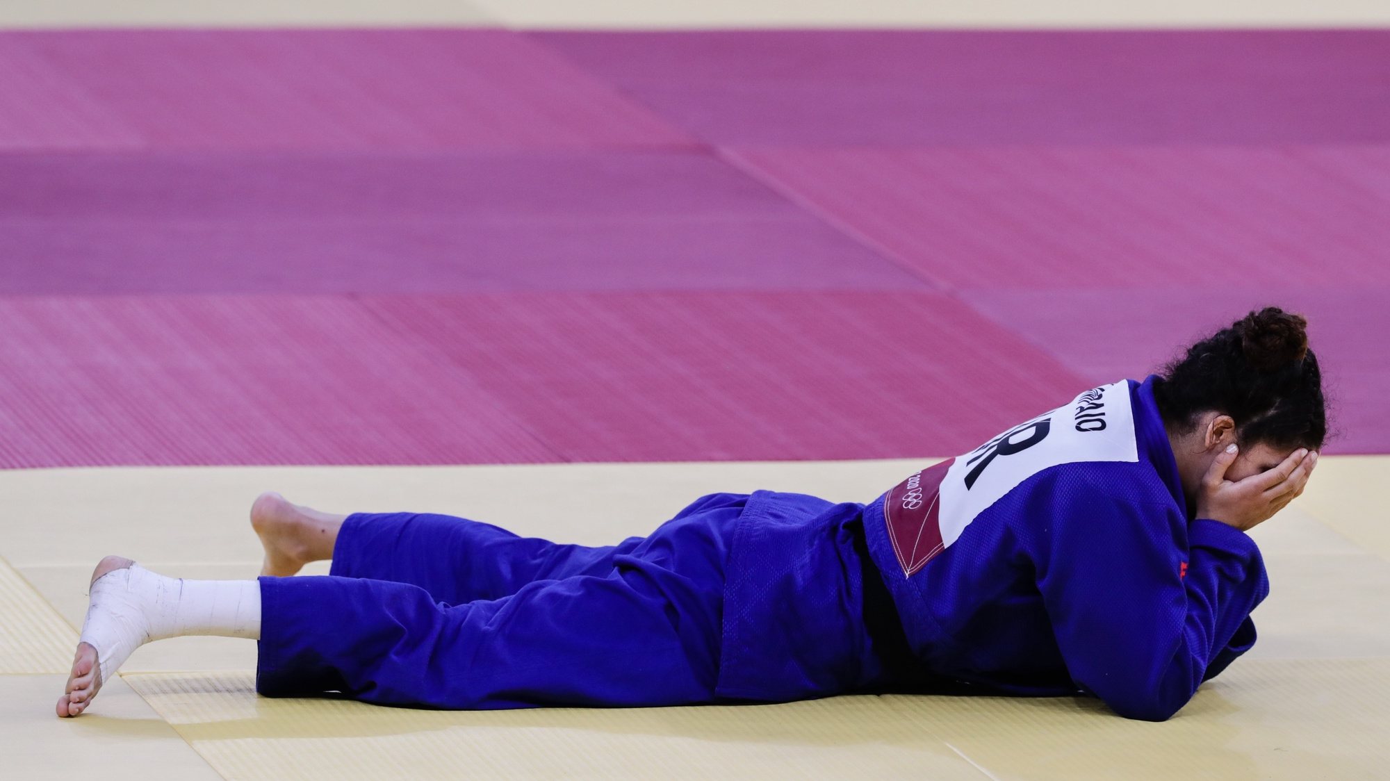 A judoca portuguesa Patricia Sampaio foi eliminada no segundo combate na categoria de -78 kg, com a alemã, Anna Maria Wagner nos Jogos Olimpicos de Tóquio2020, no Nipon Budokan de Tóquio, Japão, 29 de julho de 2021. TIAGO PETINGA/LUSA