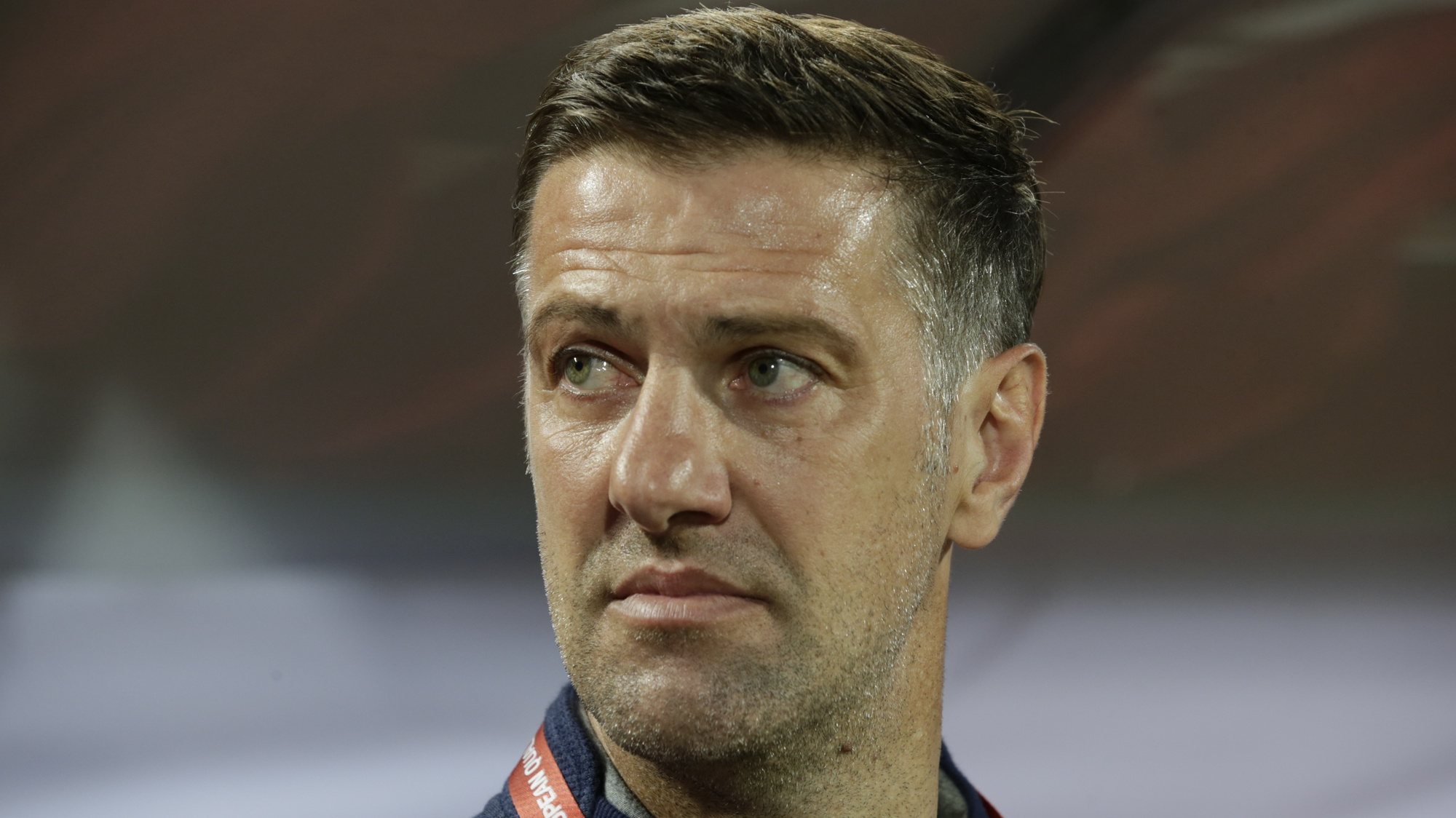 epa07639477 Serbia head coach Mladen Krstajic looks on before the UEFA EURO 2020, Group B qualifying soccer match between Serbia and Lithuania, in Belgrade, Serbia, 10 June 2019.  EPA/ANDREJ CUKIC