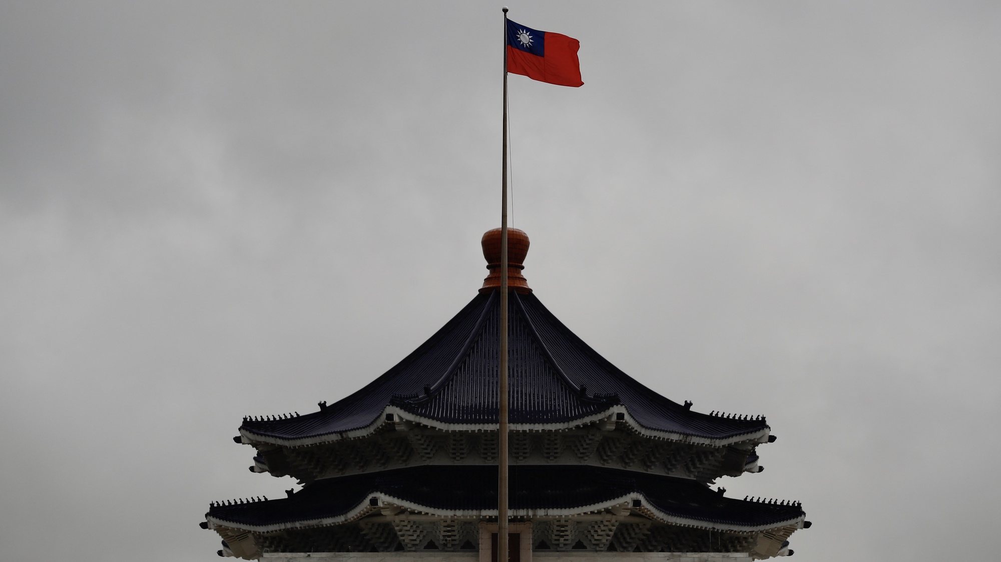 epa09307095 The Taiwan flag is pictured at the liberty square in Taipei, Taiwan, 22 June 2021 (issued 28 June 2021). The People&#039;s Republic of China (PRC) established by the Chinese Communist Party in 1949 did not get a seat in the United Nations until 1971, with the consequent expulsion of Taiwan. Today, the PRC has already surpassed the United States in the number of diplomatic missions with most sovereign states recognising it as the official representative of China. China will celebrate the 100th founding anniversary of its ruling Chinese Communist Party (CCP) on 01 July 2021.  EPA/RITCHIE B. TONGO