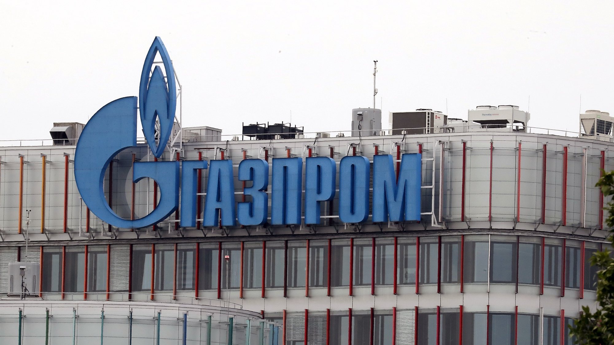 epaselect epa10093790 A Gazprom office in St. Petersburg, Russia, 27 July 2022. Russian energy giant Gazprom said on 25 July, citing problems with a turbine, that starting from 27 July the daily gas flow through the Nord Stream 1 pipeline will be set at 33 million cubic meters, just days after it resumed limited flows following a maintenance shutdown. The pipeline is the major delivery route for Russian gas to Europe.  EPA/ANATOLY MALTSEV