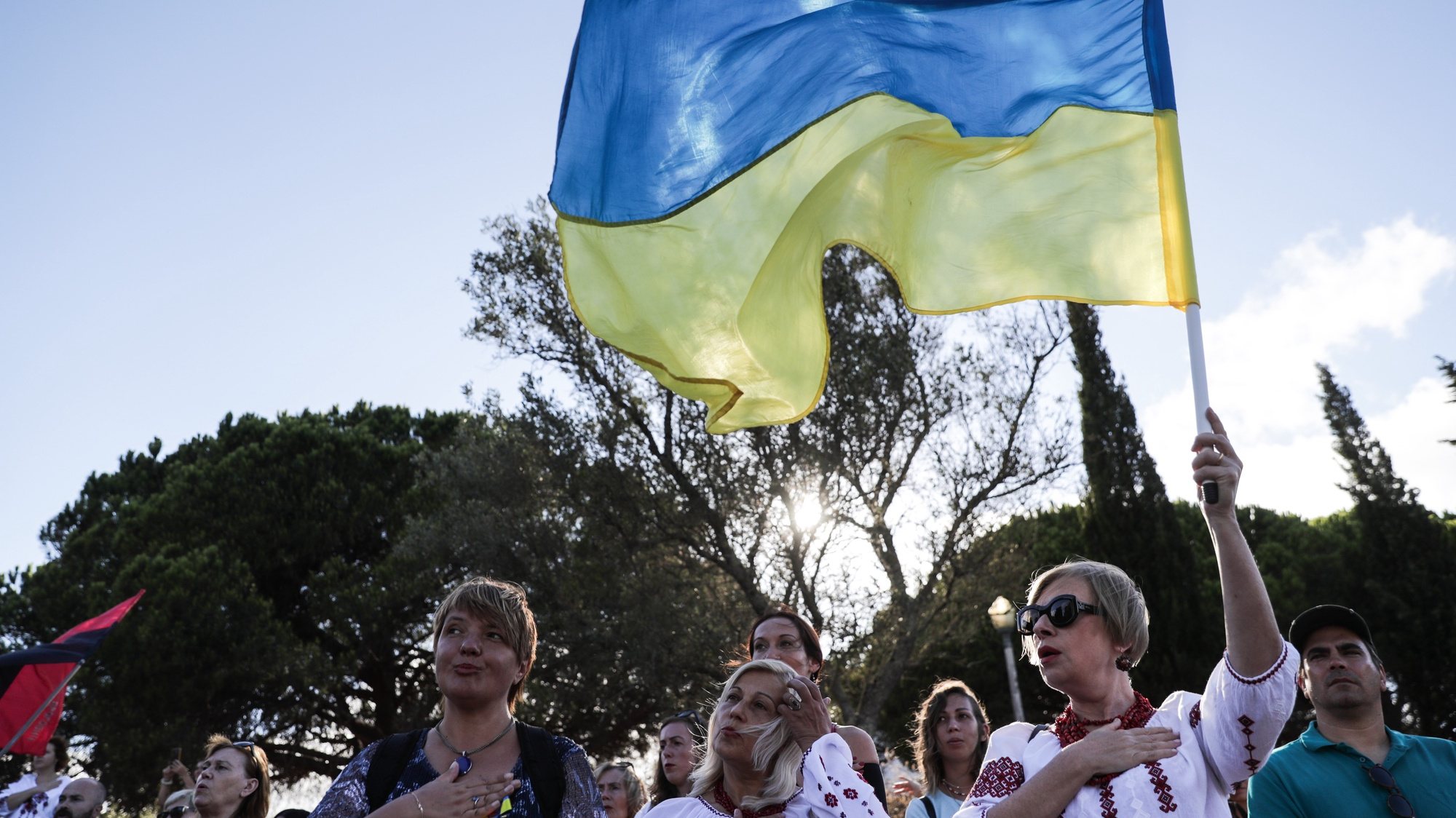 Two hundred Ukrainian citizens participated in a symbolic ceremony to commemorate Ukraine&#039;s Independence Day in Portugal, Lisbon, 24th August 2022. TIAGO PETINGA/LUSA