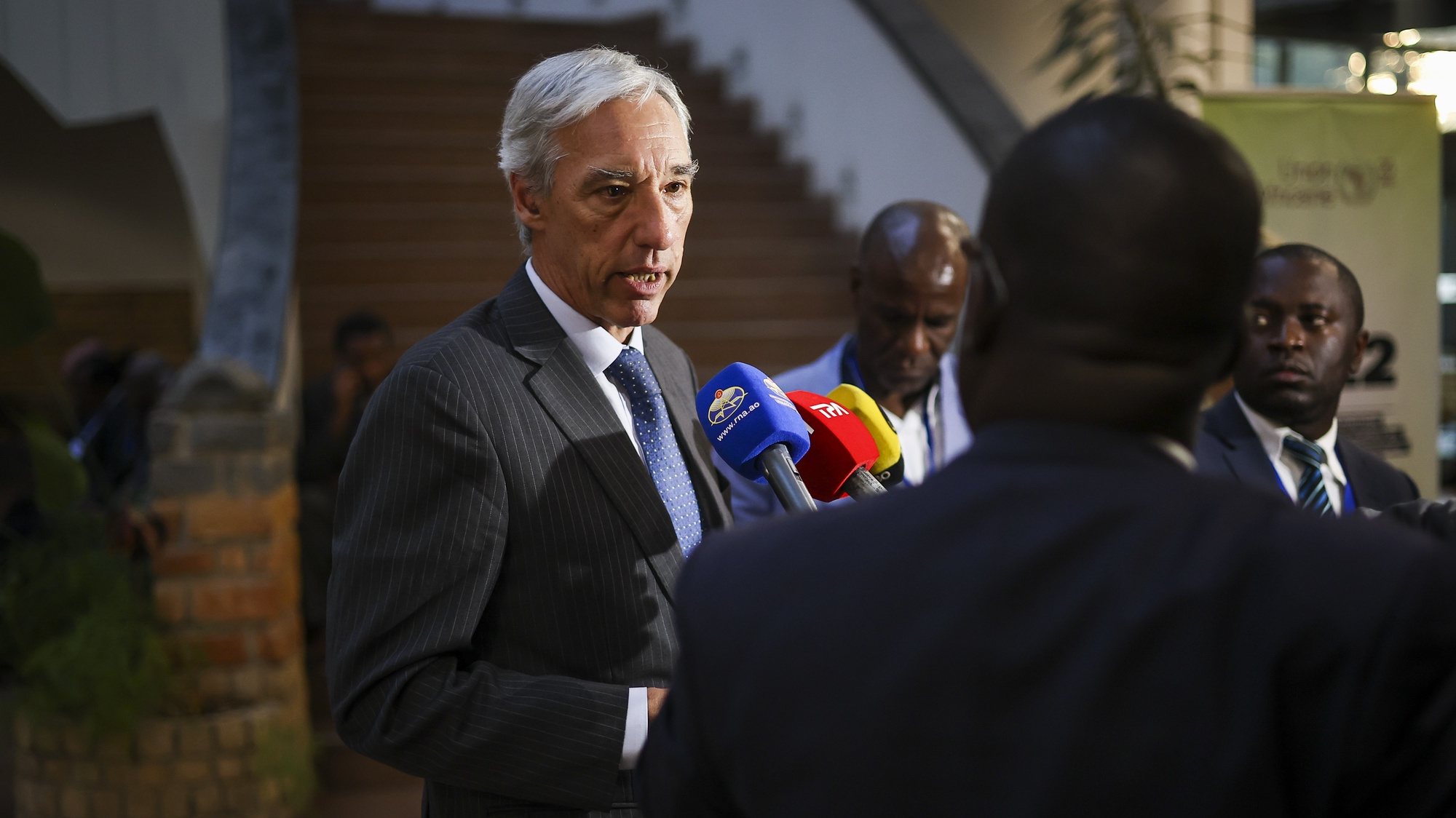 Portugal&#039;s Foreigner Affairs Minister Joao Gomes Cravinho addressing the media at the start of the African Union Summit in Addis Ababa, Ethiopia, 17 February 2023. The African Union Summit runs until 19. JOSE SENA GOULAO/LUSA