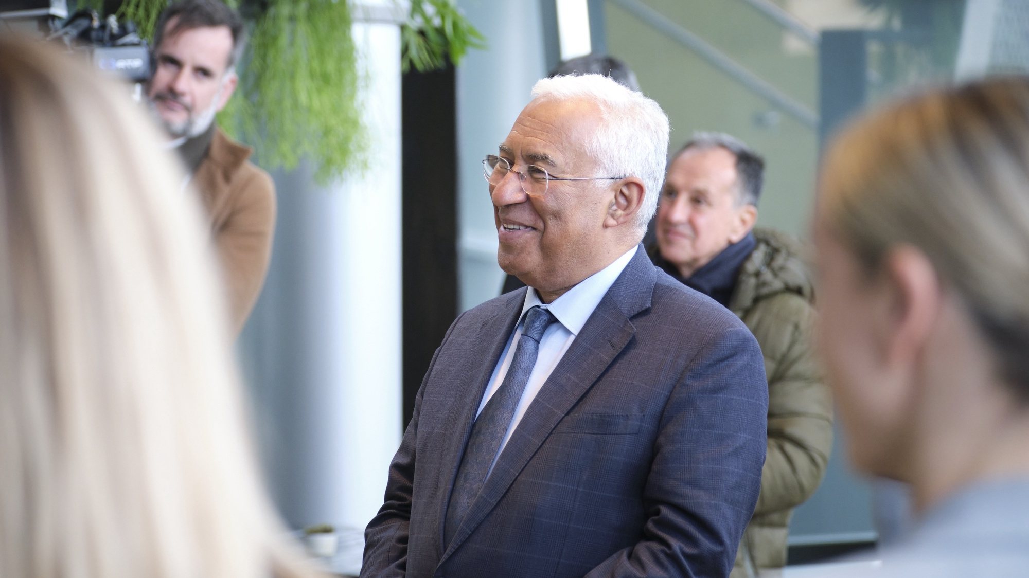 epa10630098 Portuguese Prime Minister Antonio Costa (C) visits the Geothermal plant Hellisheidavirkjun and Carbfix near Reykjavik, Iceland, 15 May 2023. Costa arrived in Iceland for an official visit and to attend the Summit of Heads of State and Government of the Council of Europe on 16-17 May.  EPA/ANTON BRINK HANSEN