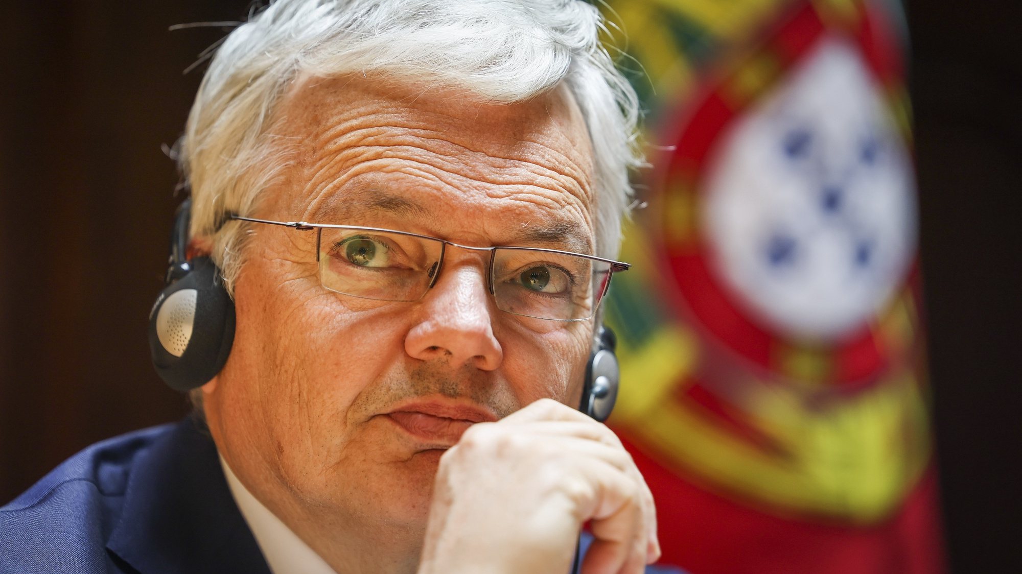 The European Commissioner for Justice, Didier Reynders, during his hearing at the Constitutional Affairs, Rights, Freedoms and Guarantees and European Affairs Committees, in the Portuguese Parliament, in Lisbon, Portugal, 18th May 2023.  JOSE SENA GOULAO/LUSA