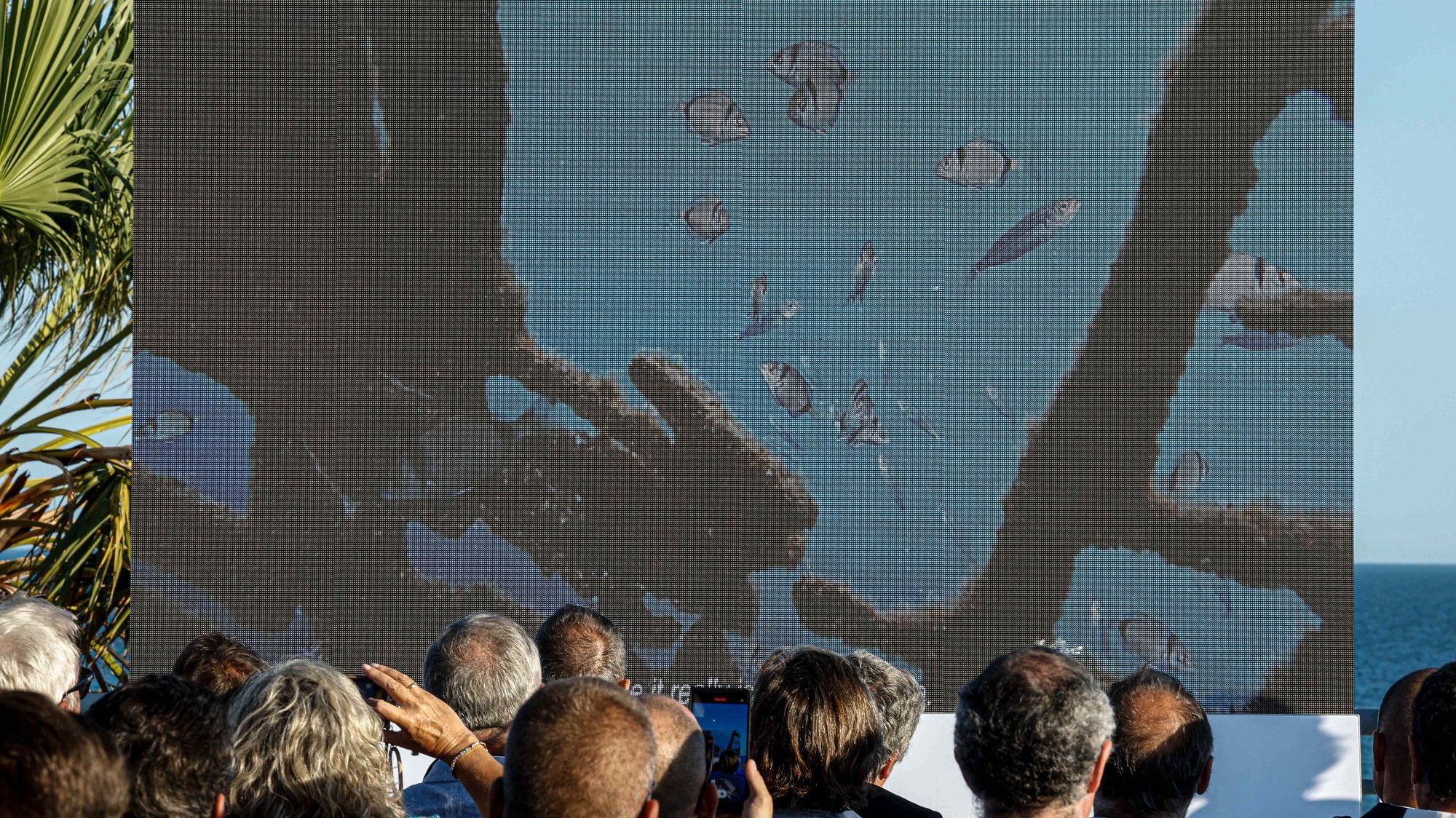 Inauguração da primeira exposição subaquática da costa portuguesa – EDP Art Reef, do artista Alexandre Farto aka Vhils em Albufeira,19 de novembro de 2023. LUÍS FORRA/LUSA