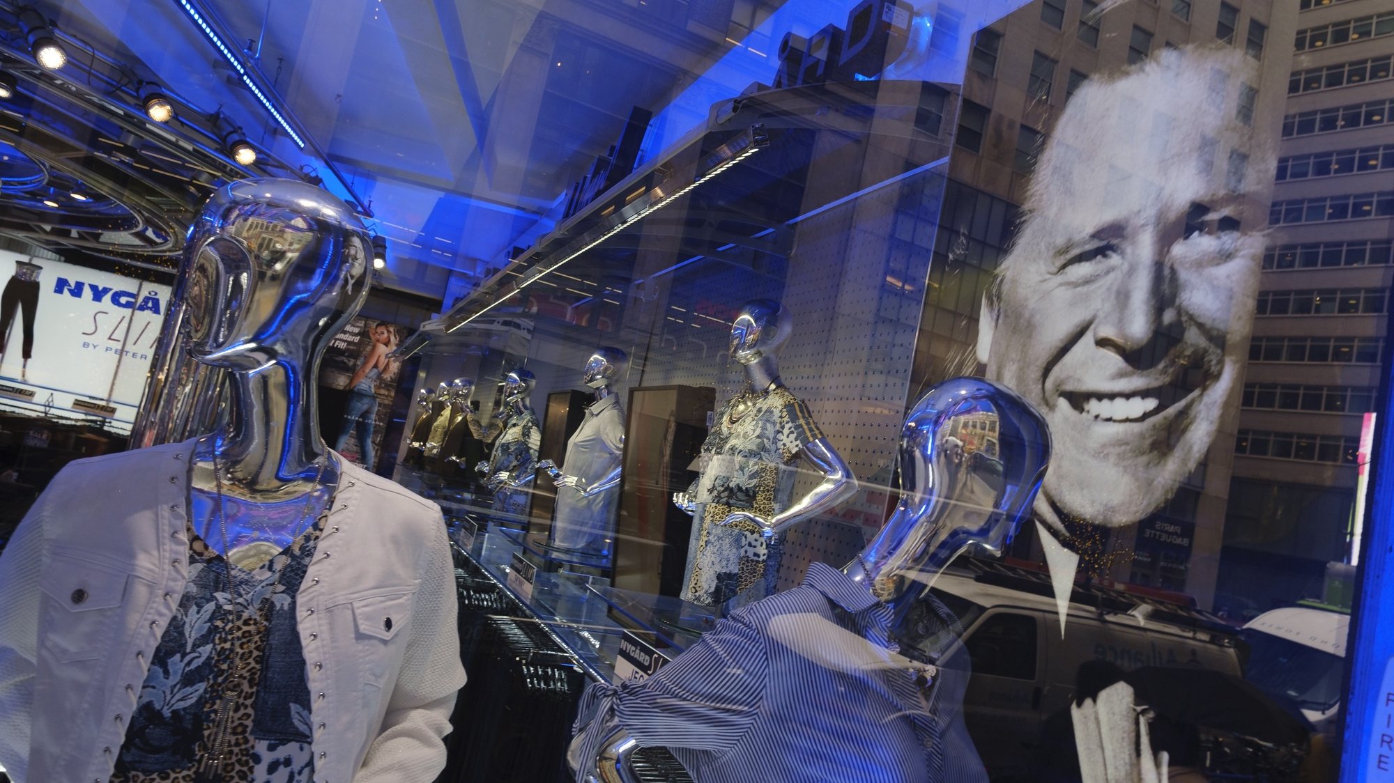 epa08887231 (FILE) - A picture of Peter Nygard is seen in a Nygard store in New York, New York, USA, 26 February 2020 (reissued 16 December 2020). According to media reprots, CEO Peter Nygard was arrested in Canada as part of investigations into federal sex-trafficking allegations against him.  EPA/JUSTIN LANE *** Local Caption *** 55907690
