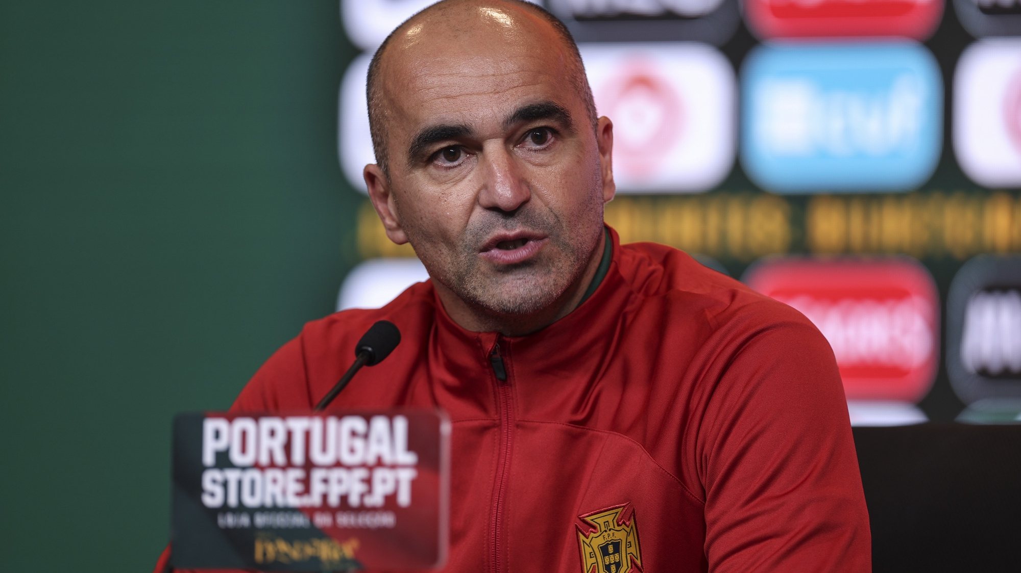 Portugal national team head coach Roberto Martinez attends a press conference at Cidade do Futebol in Oeiras, Portugal, 18 November 2023. Portugal will face Iceland on 19 November in their UEFA Euro 2024 qualifying soccer match. MIGUEL A. LOPES/LUSA
