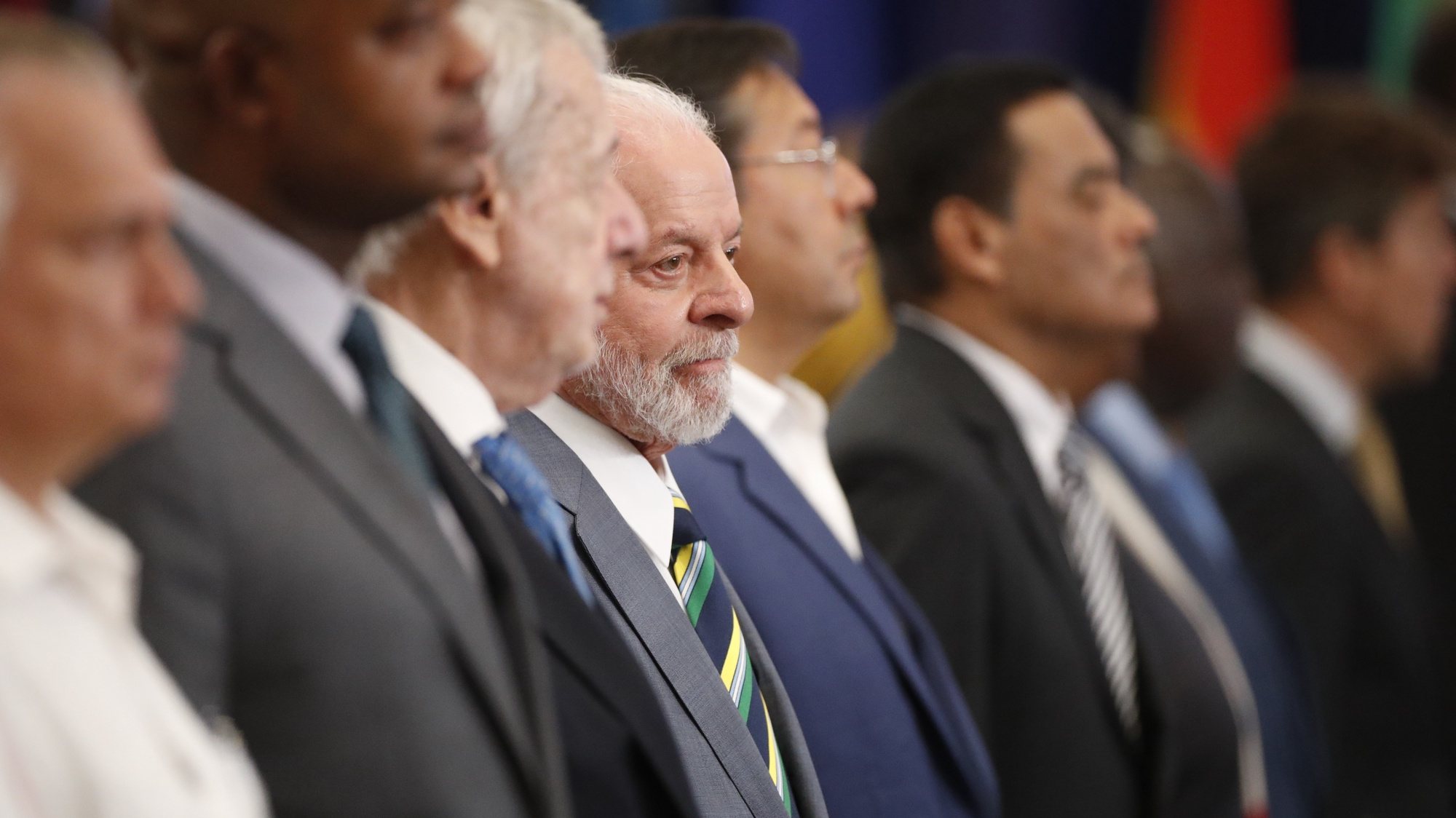 epa11191485 Brazilian President Luiz Inacio Lula da Silva (C) attends the 8th summit of the Community of Latin American and Caribbean States (CELAC) in Kingstown, Saint Vincent and the Grenadines, 01 March 2024.  EPA/BIENVENIDO VELASCO