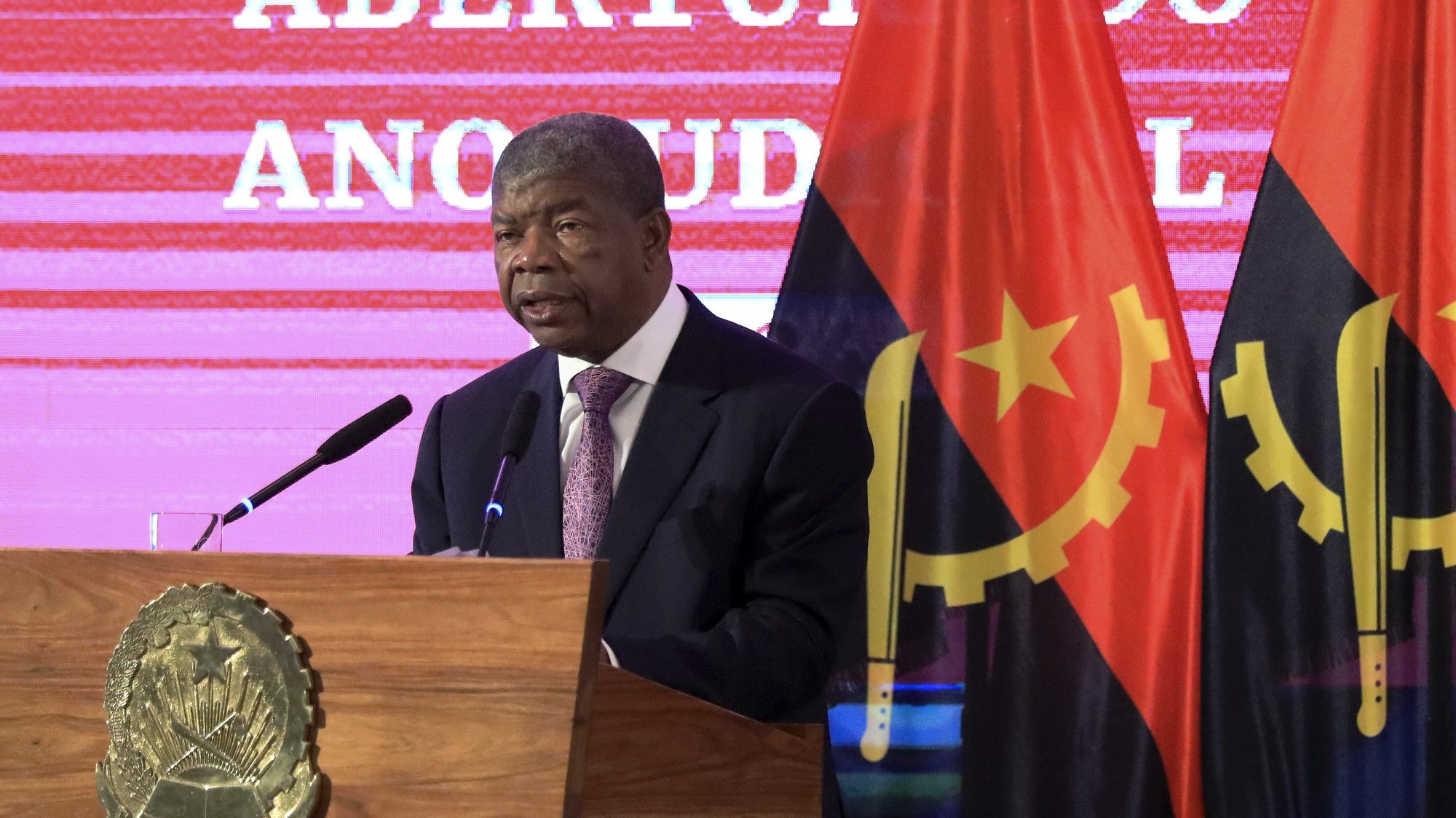 O Presidente da República de Angola, João Lourenço na cerimónio de abertura oficial do Ano Judicial, em Luanda, 01 de março de 2024. AMPE ROGÉRIO/LUSA