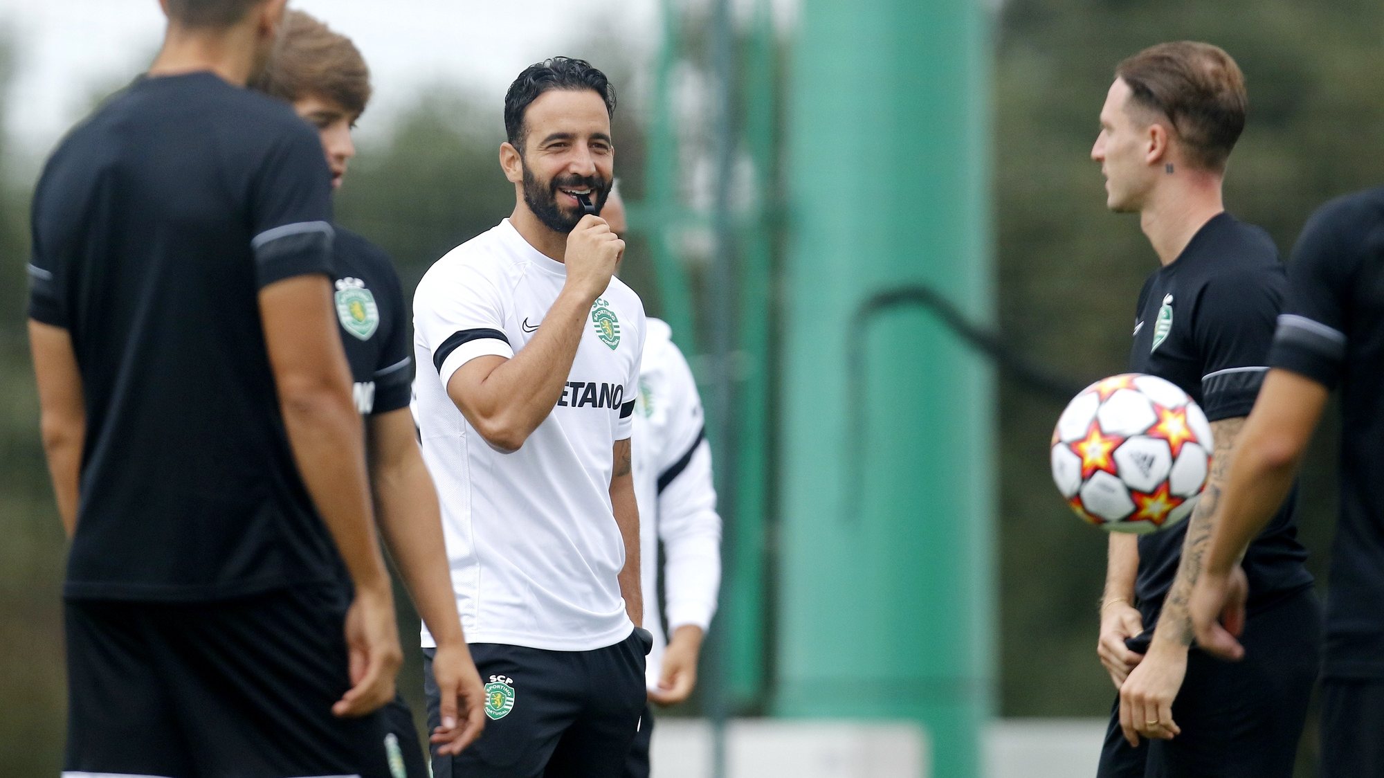 Sporting head coach Ruben Amorim during a training session in preparation for the upcoming Champions League soccer match with Ajax, Alcochete, Portugal, 14th September 2021. RUI MINDERICO/LUSA