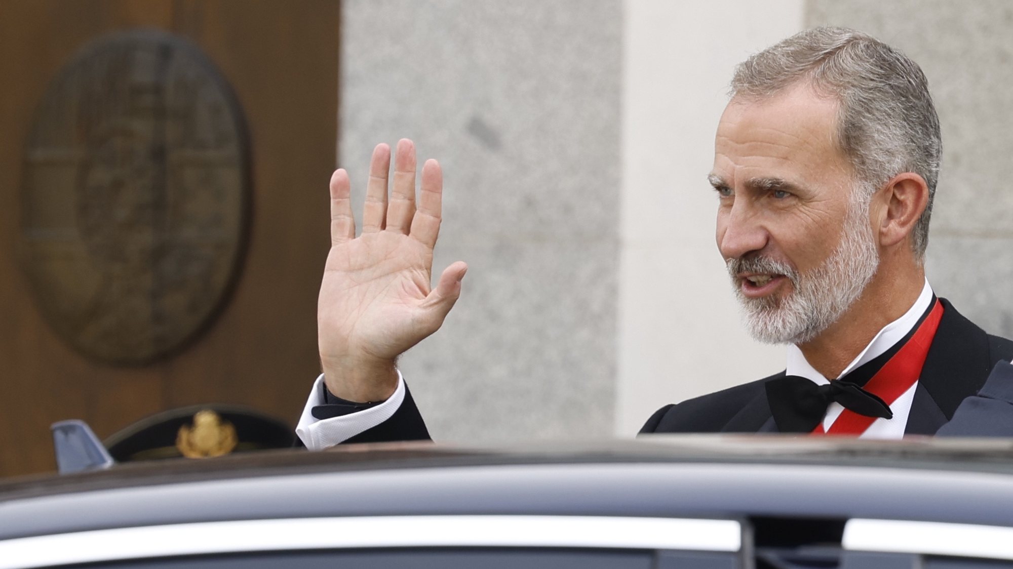 epa10167051 Spanish King Felipe VI leaves after chairing the opening ceremony of the Judicial Year 2022/2023 at the Supreme Court in Madrid, Spain, 07 September 2022.  EPA/JUAN CARLOS HIDALGO