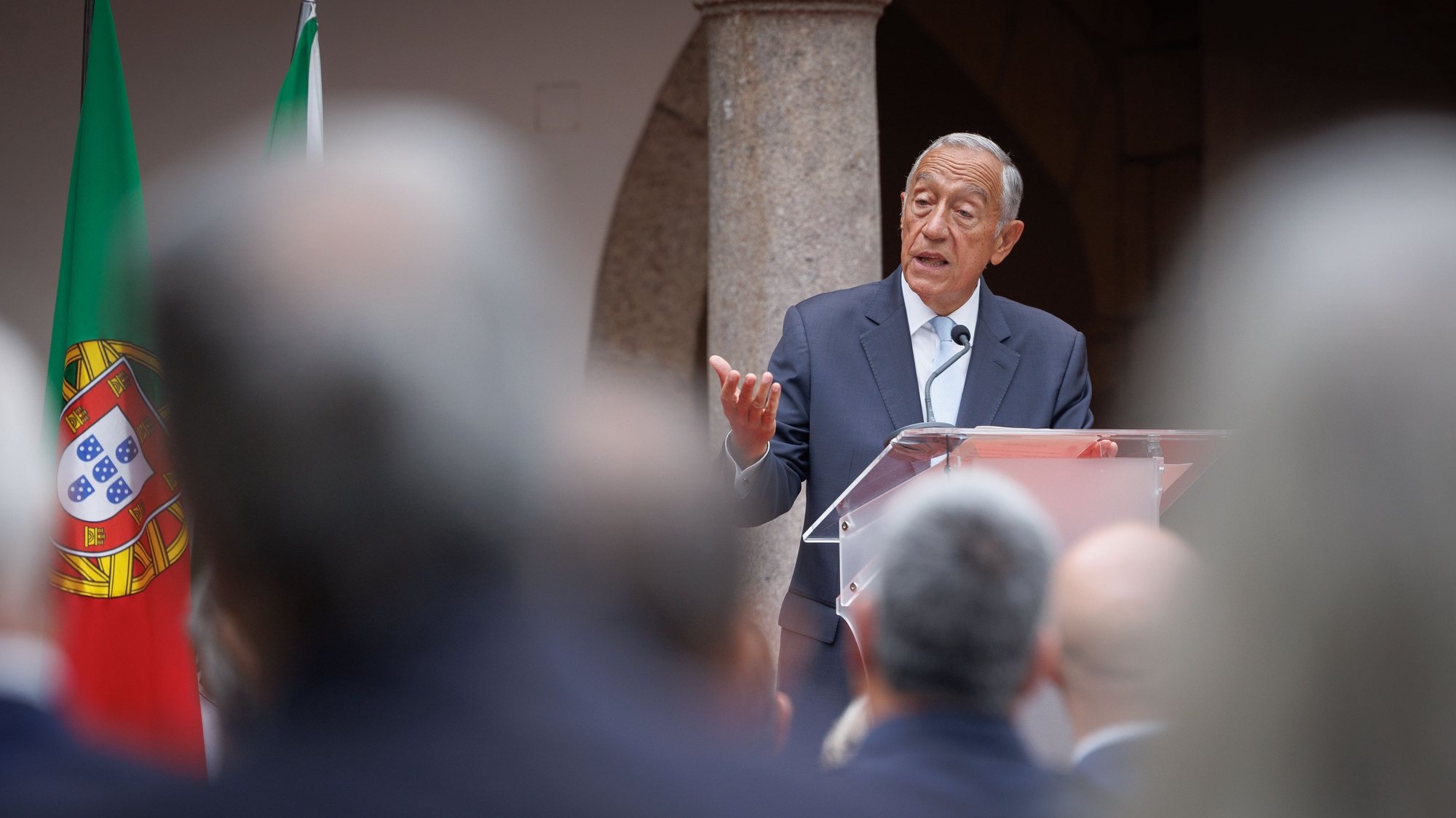 O Presidente da República, Marcelo Rebelo de Sousa discursa nas comemorações do cetenário de Agustina Bessa-Luís, em Amarante, 15 de Outubro de 2022. FOTO PEDRO SARMENTO COSTA/LUSA