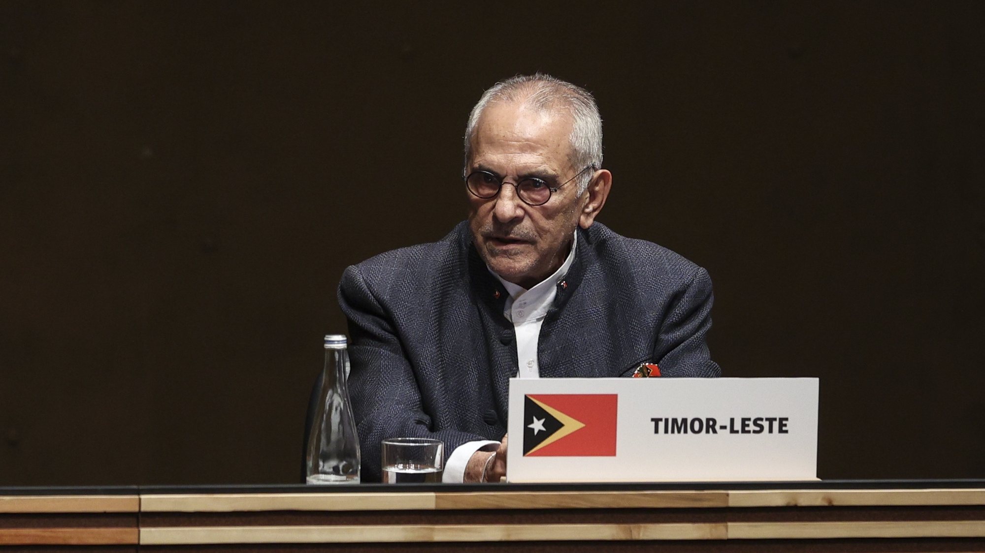 O Presidente da República de Timor-Leste, José Ramos-Horta intervém na sessão comemorativa do 50º aniversário do 25 de abril de 1974, com os Chefes de Estado irmãos, cuja independência esteve ligada do 25 de abril em Lisboa, 25 de abril de 2024. MIGUEL A. LOPES/LUSA