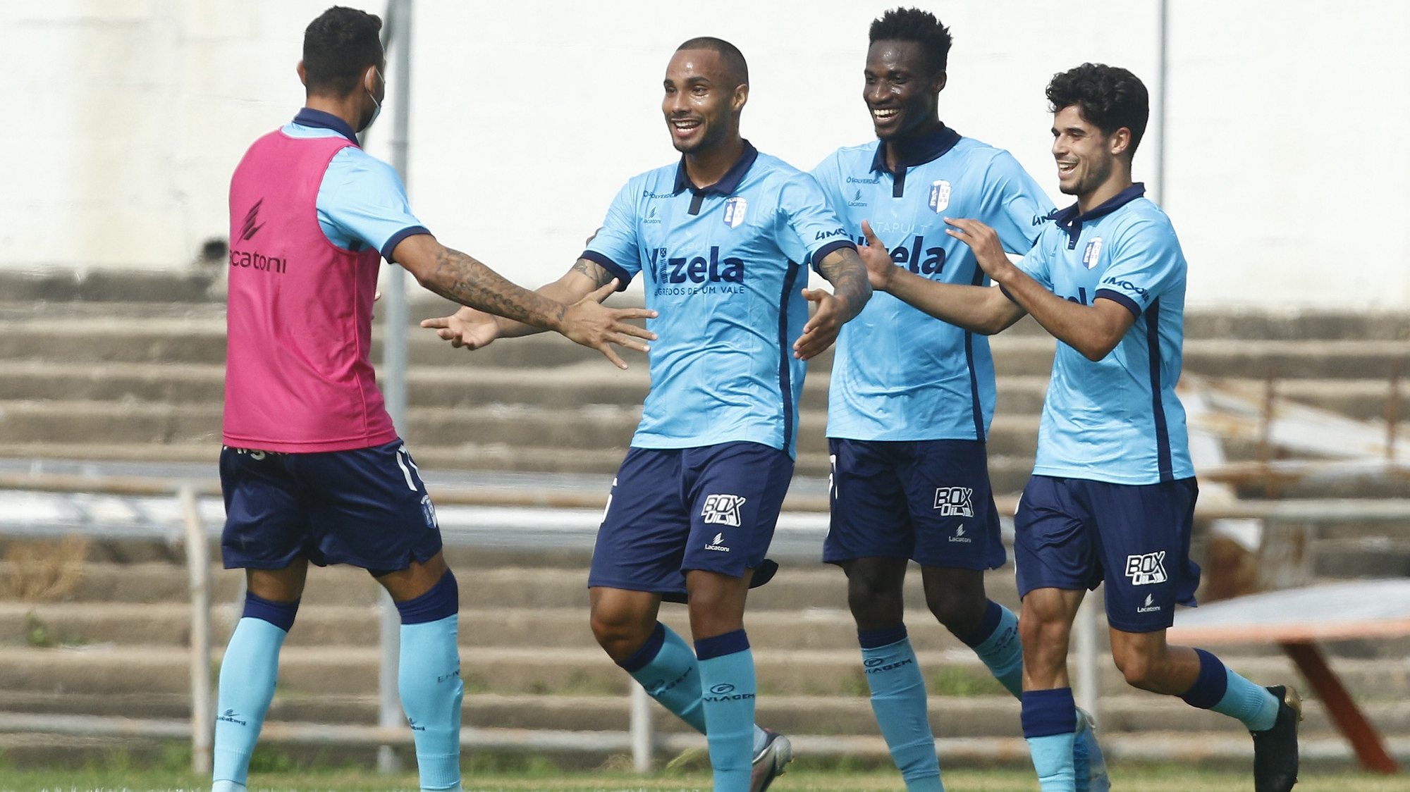 Os jogadores do FC Vizela festejam o golo contra o V.Setúbal