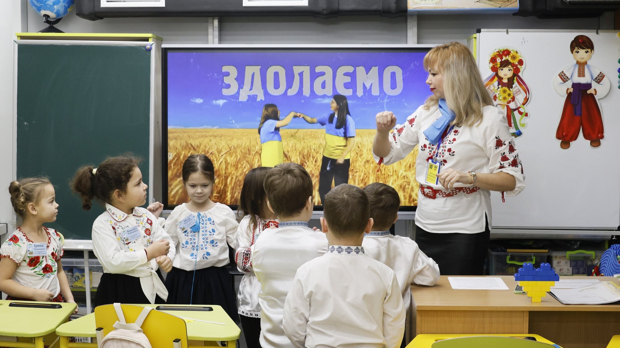 epa11091708 Ukrainian children attend classes at a kindergarten in a metro station in Kharkiv, Ukraine, 20 January 2024, amid the Russian invasion. Many children in Kharkiv don’t go to kindergartens and schools as their parents fear for their safety due to the city’s proximity to the Russian border. The City authorities organized the education process for children of senior preschool age in the underground school classes in the city&#039;s metro. The kindergarten works during the weekend to prepare children for school in several metro stations of Kharkiv.  EPA/SERGEY KOZLOV