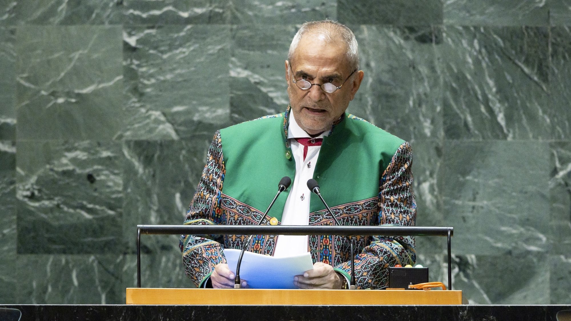 epa10874353 Timor-Leste&#039;s President Jose Ramos-Horta speaks during the 78th session of the United Nations General Assembly at United Nations Headquarters in New York, New York, USA, 21 September 2023.  EPA/JUSTIN LANE