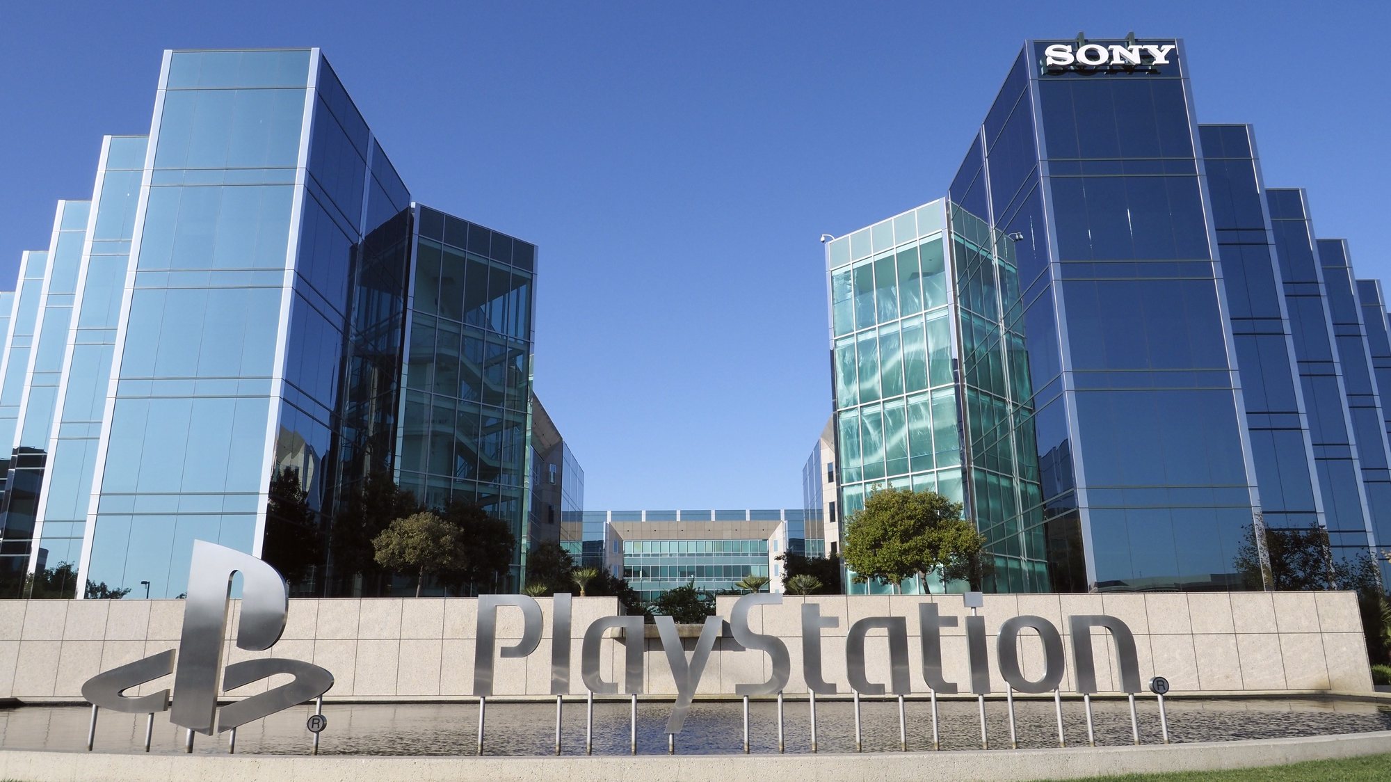 epa07919315 View of a Sony PlayStation logo outside the Sony Interactive Entertainment (SIE) US Headquarter in San Mateo, California, USA, 13 October 2019. Sony announced its next-generation console will be called PlayStation 5 (PS5) and will be launching around holiday season 2020. According to reports, the new PS5 will feature a solid-state drive (SSD) for faster load times and better performance, support for 8K Ultra HD visuals and a brand new power-saving mode.  EPA/JOHN G. MABANGLO