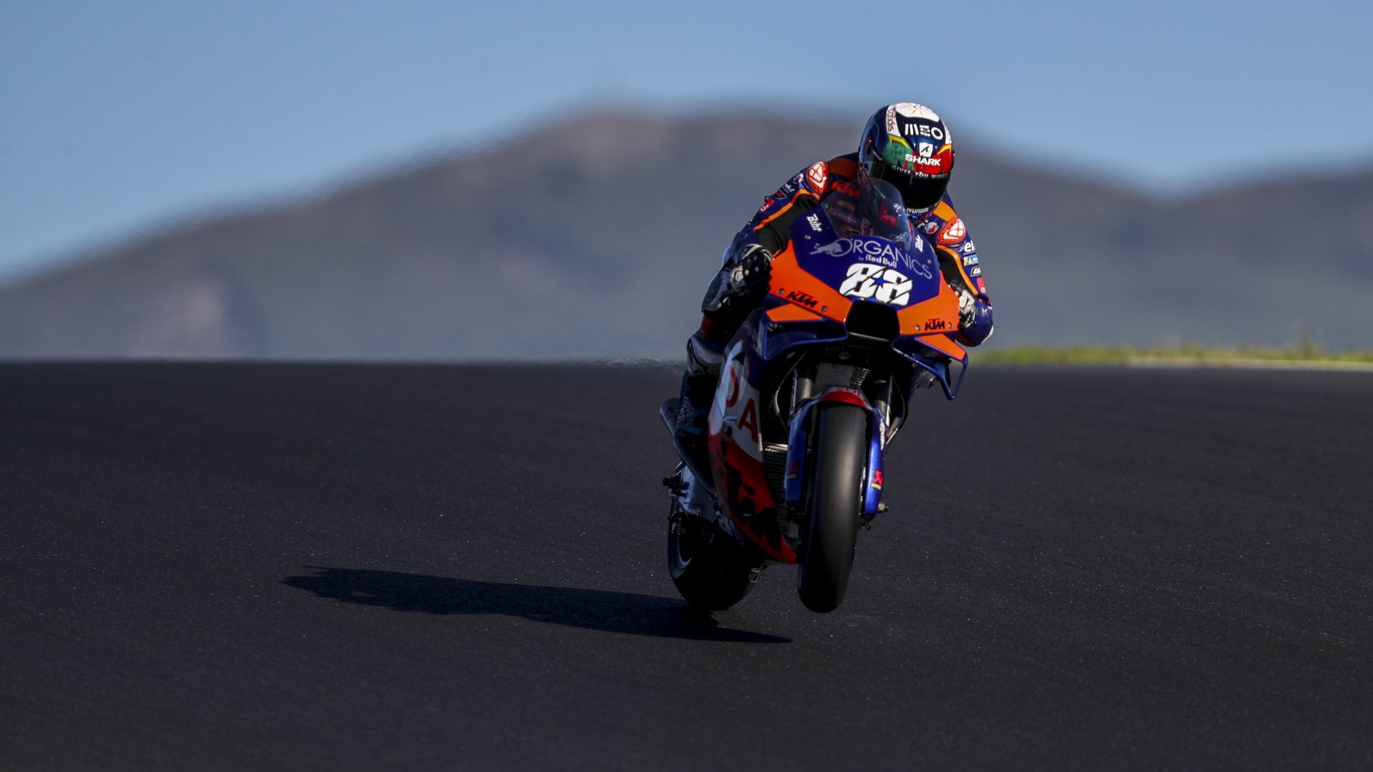 Portuguese rider Miguel Oliveira of KTM Tech 3 Team during the warm up session for the Motorcycling Grand Prix of Portugal at Algarve International race track, south of Portugal, 22 November 2020. The Motorcycling Grand Prix of Portugal will take place today. JOSE SENA GOULAO/LUSA