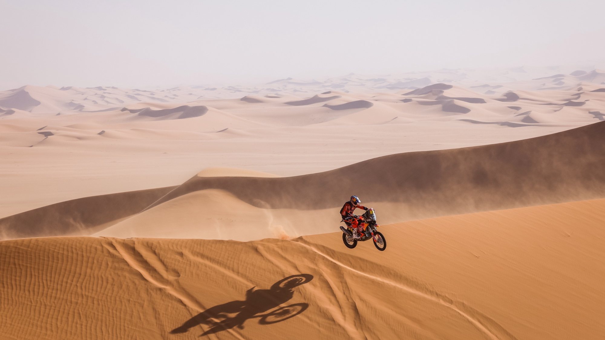 epa08920178 A handout photo made available by ASO of Toby Price of Australia, KTM, Red Bull KTM Factory Team, in action during the 3rd stage of the Dakar 2021 with start and finish in Wadi Al Dawasir, in Saudi Arabia on January 5, 2021,  EPA/Frederic Le Floch HANDOUT via ASO SHUTTERSTOCK OUT HANDOUT EDITORIAL USE ONLY/NO SALES/NO ARCHIVES