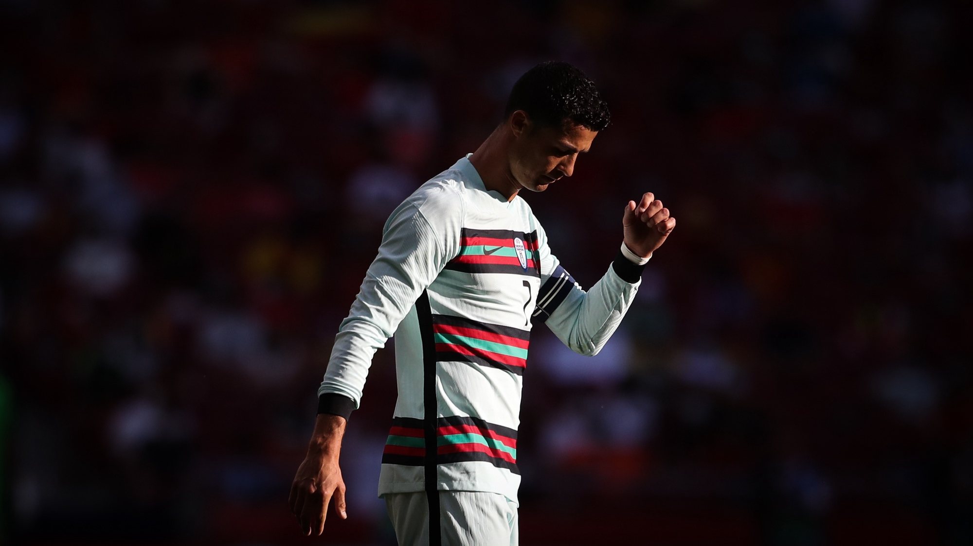 Portugal&#039;s Cristiano Ronaldo reacts during the friendly match against Spain at Wanda Metropolitano Stadium, in Madrid, Spain, 4 June 2021. MARIO CRUZ/LUSA