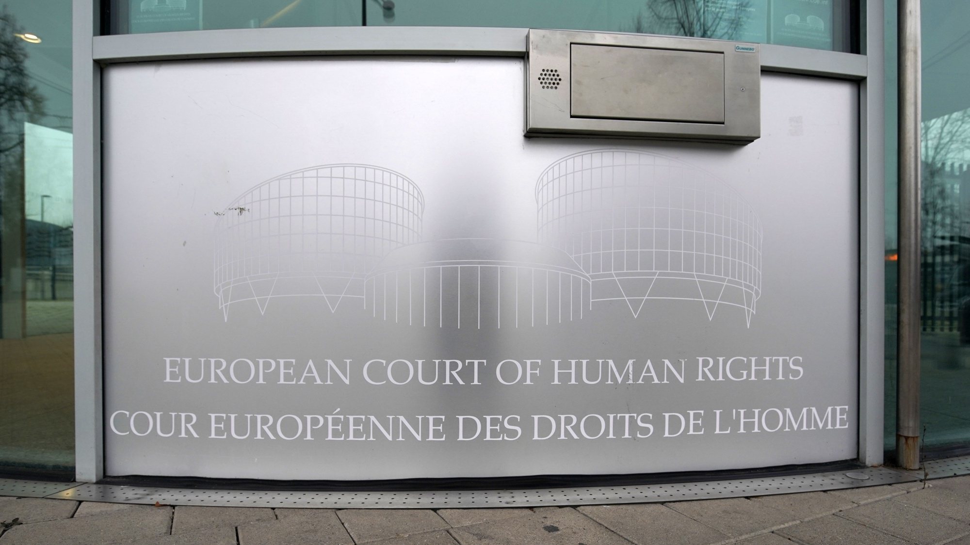 epa09709947 A view of signage outside the European Court of Human Rights (ECHR) building during the beginning of a hearing in the case of Ukraine and the Netherlands against Russia, in Strasbourg, France, 26 January 2022. The European Court of Human Rights is holding on the day a Grand Chamber hearing on admissibility in the case of Ukraine and the Netherlands against Russia concerning events in eastern Ukraine, including the downing of flight MH17. On 17 July 2014, Malaysia Airlines flight MH17 crashed in eastern Ukraine, killing all 298 people on board.  EPA/