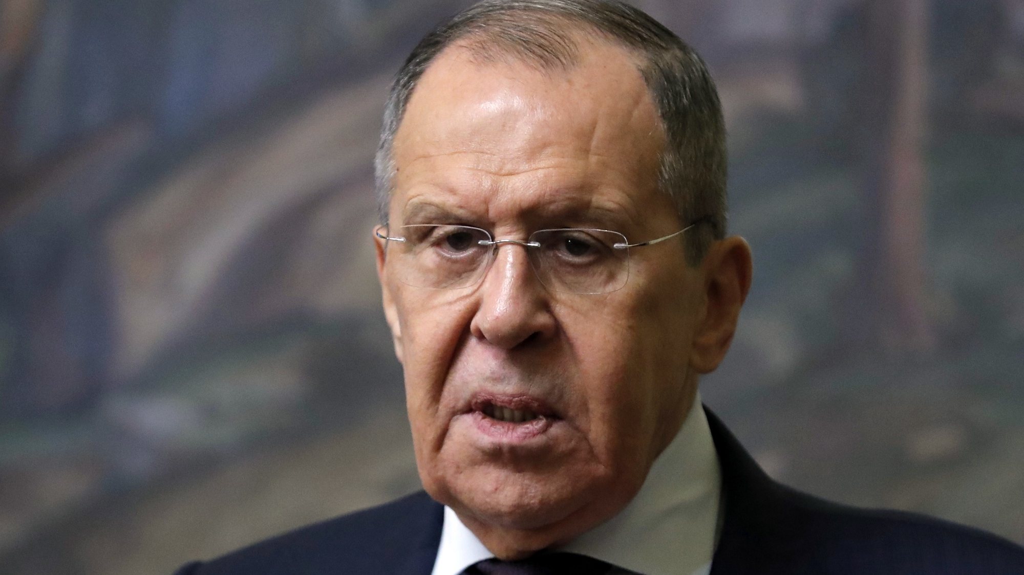 epa10654978 Russia&#039;s Foreign Minister Sergei Lavrov attends a joint press conference with Somalia&#039;s Foreign Minister following their talks in Moscow, Russia, 26 May 2023.  EPA/MAXIM SHIPENKOV