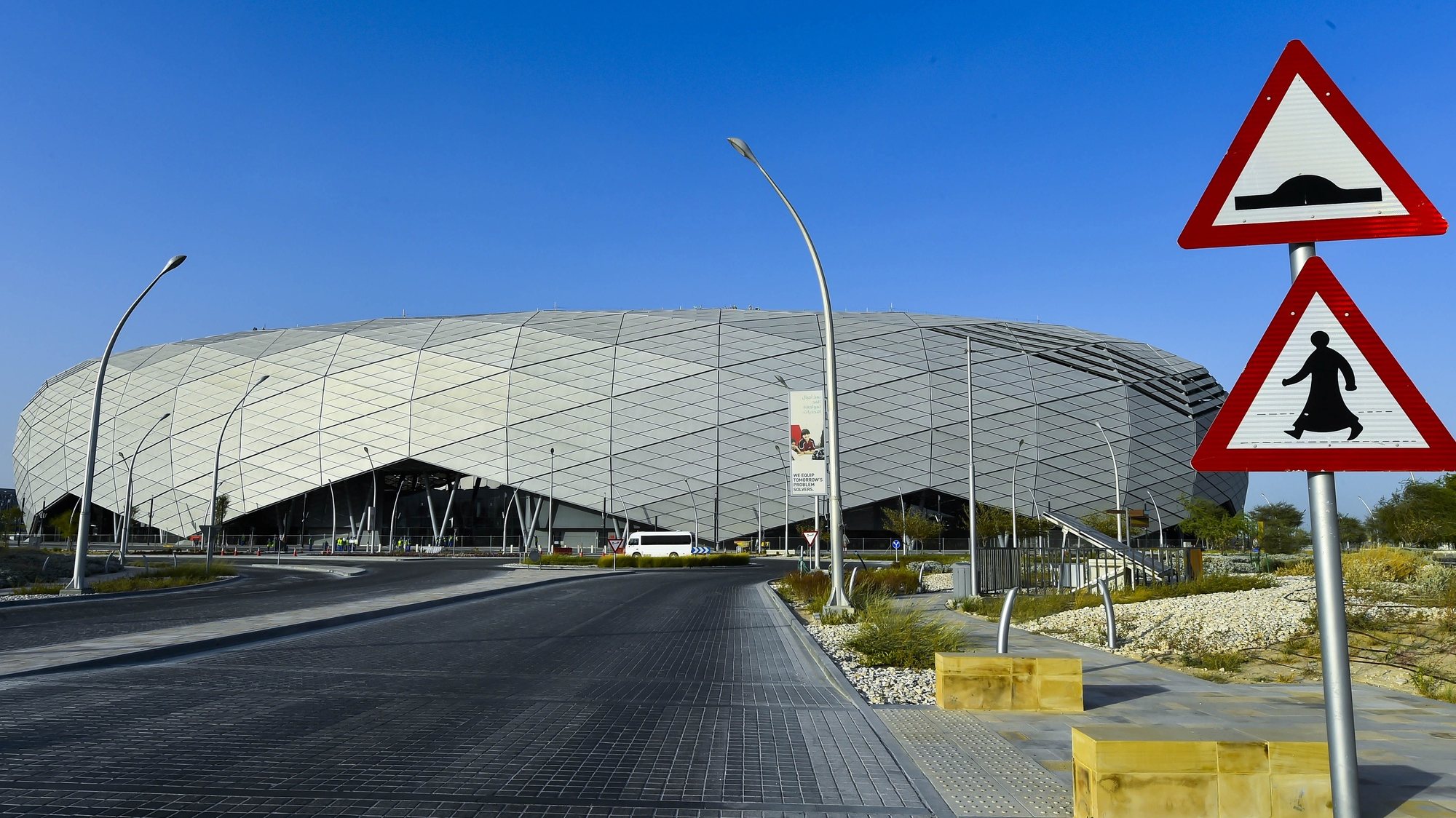 epa08487333 View of the Education City Stadium, a venue of the FIFA World Cup 2022, in Doha, Qatar, 15 June 2020. The stadium&#039;s completion was marked during special programmes on the Supreme Committee for Delivery &amp; Legacy&#039;s (SC) social media platforms, due to ongoing Covid-19 pandemic.  EPA/NOUSHAD THEKKAYIL