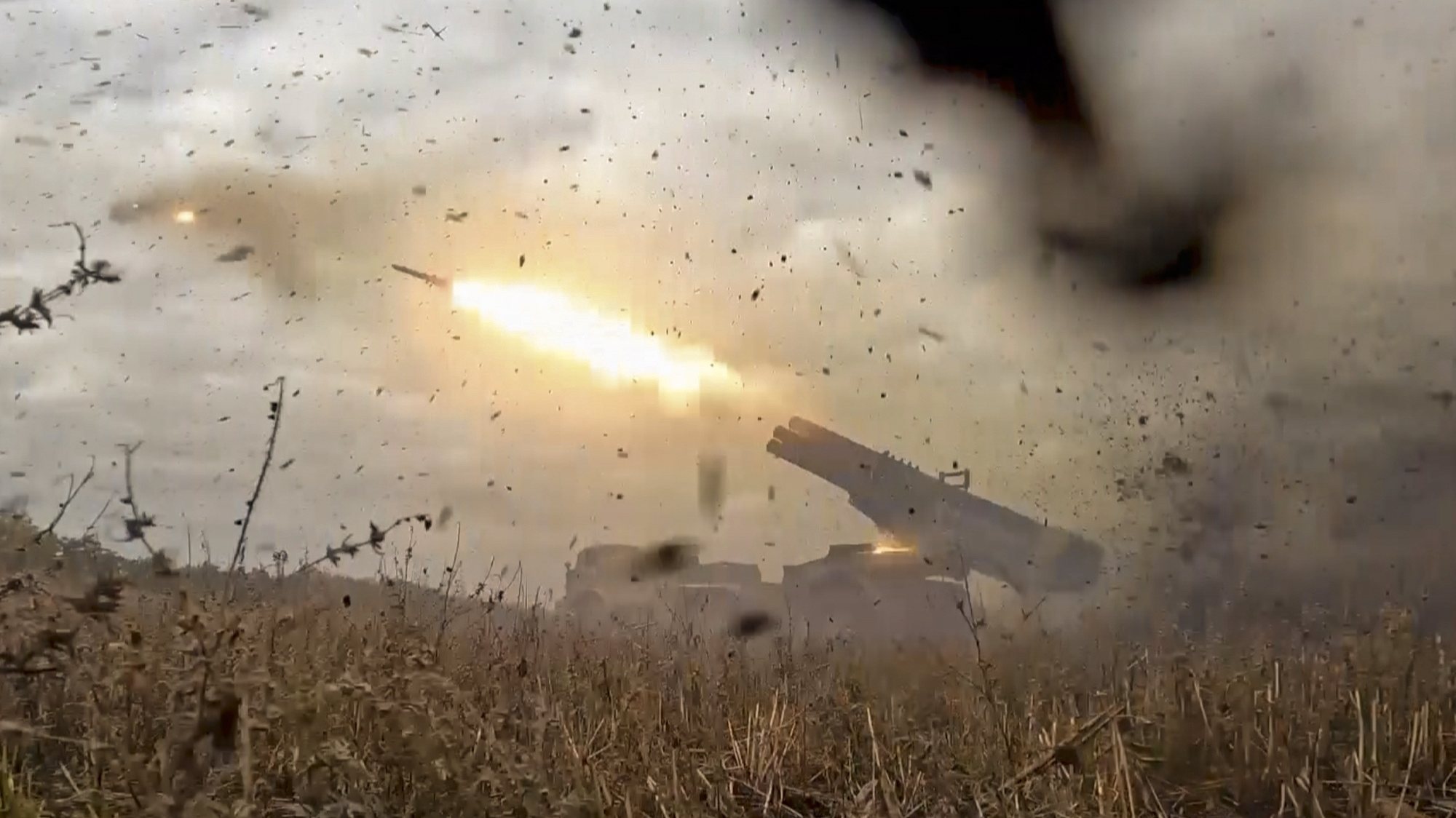 epa10324692 A still image taken from a handout video provided by the Russian Defence Ministry press-service on 24 November 2022 shows a Russian &#039;Hurricane&#039; multiple launch rocket system firing at an undisclosed location in the Donetsk region, eastern Ukraine. On 24 February 2022 Russian troops entered the Ukrainian territory in what the Russian president declared a &#039;Special Military Operation&#039;, starting an armed conflict that has provoked destruction and a humanitarian crisis.  EPA/RUSSIAN DEFENCE MINISTRY PRESS SERVICE HANDOUT -- MANDATORY CREDIT -- BEST QUALITY AVAILABLE -- HANDOUT EDITORIAL USE ONLY/NO SALES