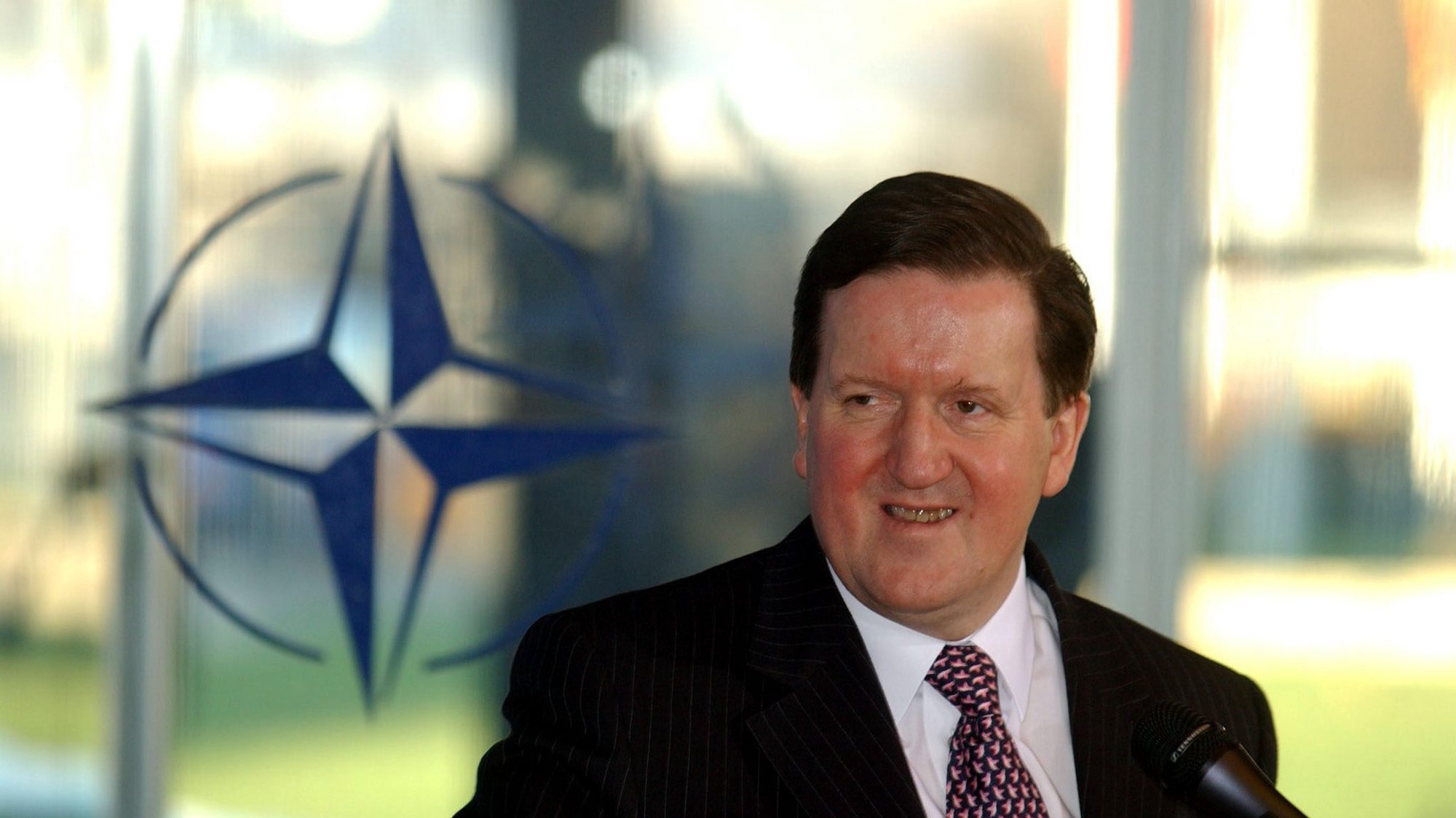 NATO Secretary General Lord George Robertson before leaving NATO headquarters in Brussels after his last day in office, 17 December 2003. The former British defence minister served a four-year term as head of the North Atlantic Treaty Organisation and has accepted a leading position with telecommunications giant Cable and Wireless. He is replaced January 01 by the former Dutch foreign minister Jaap de Hoop Scheffer.  EPA/NATO