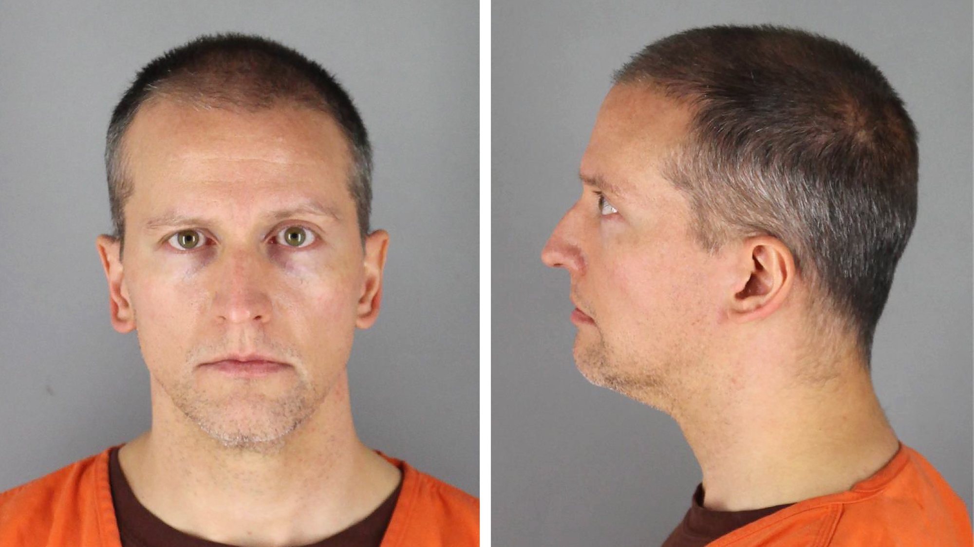 epa09148383 Handout booking photo released by the Hennepin County Sheriff&#039;s Office showing former Minneapolis Police Department Police Officer Derek Chauvin who was arrested and charged with second-degree murder, third-degree murder and second-degree manslaughter in the death of George Floyd in Minneapolis, Minnesota, USA, 12 June 2020 (reissued 20 April 2021). Former Minneapolis police officer Derek Chauvin was found guilty on all counts in the death of George Floyd on 20 April 2021.  EPA/HENNEPIN COUNTY SHERIFF / HANDOUT  HANDOUT EDITORIAL USE ONLY/NO SALES *** Local Caption *** 56147358