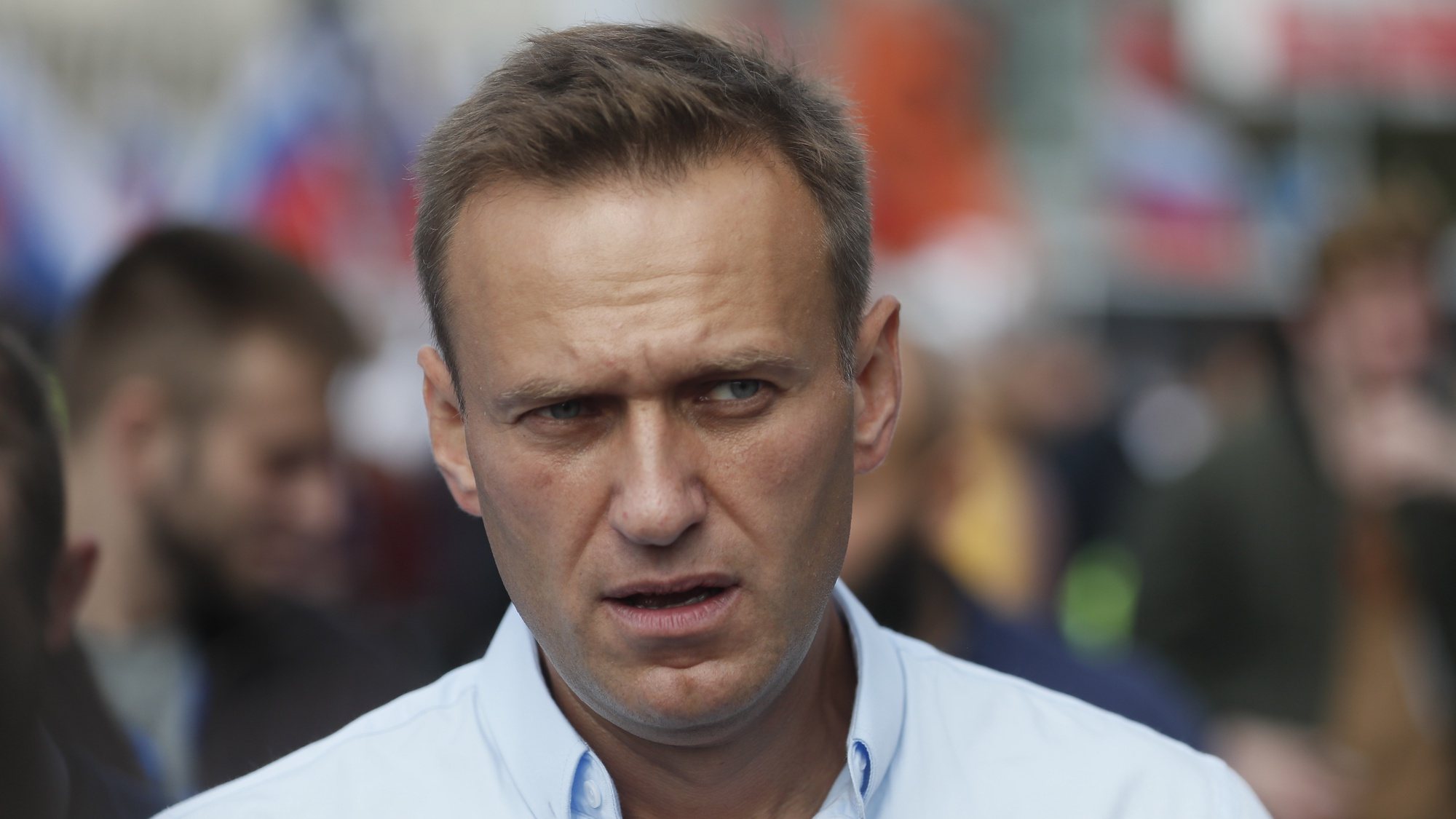 epa08908890 (FILE) - Russian Opposition activist Alexei Navalny attends a rally in support of opposition candidates in the Moscow City Duma elections in downtown of Moscow, Russia, 20 July 2019 (reissued 29 December 2020). According to Navalny&#039;s lawyer, Russian officials threaten to jail Alexey Navalny for failing to comply with terms of a suspended sentence if he doesn&#039;t show up for a hearing in Moscow, Russia on 30 December 2020.  EPA/SERGEI ILNITSKY *** Local Caption *** 56313847