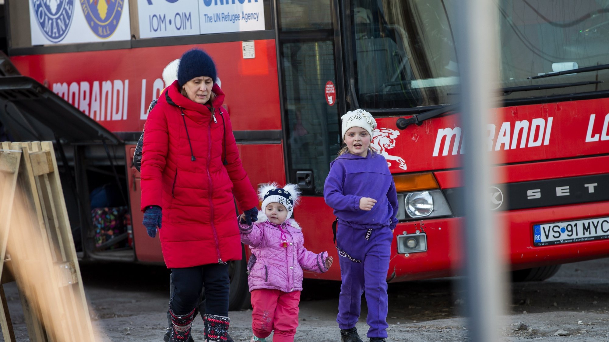 Refugiados ucranianos na chegada à Moldávia