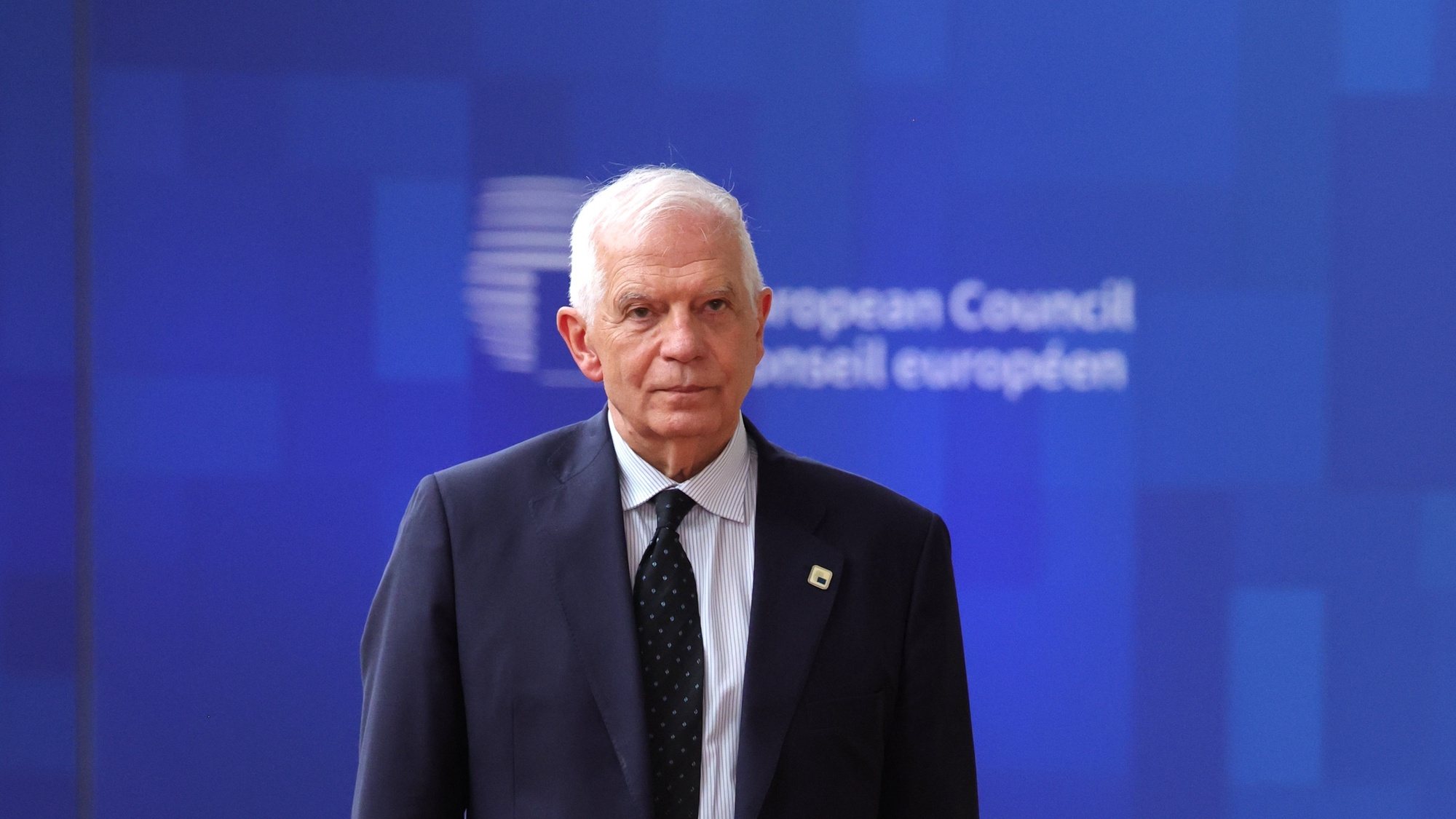 epa11233675 High Representative of the European Union for Foreign Affairs and Security Policy Josep Borrell arrives to attend the European Council meeting in Brussels, Belgium, 21 March 2024. EU leaders are expected to address security and defence, continued support to Ukraine and the situation in the Middle-East as well as the EU&#039;s enlargement, external relations, migration, agriculture and the European Semester during a two-day summit.  EPA/OLIVIER MATTHYS
