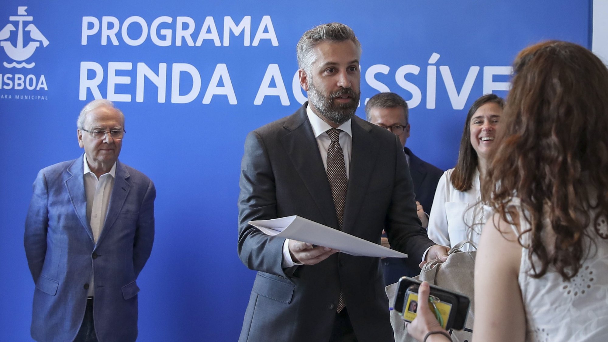 O ministro das Infraestruturas e Habitação, Pedro Nuno Santos, durante a cerimónia de entrega de 128 chaves de Habitação em Renda Acessível que decorreu em Lisboa, 25 de julho de 2022. ANTÓNIO COTRIM/LUSA