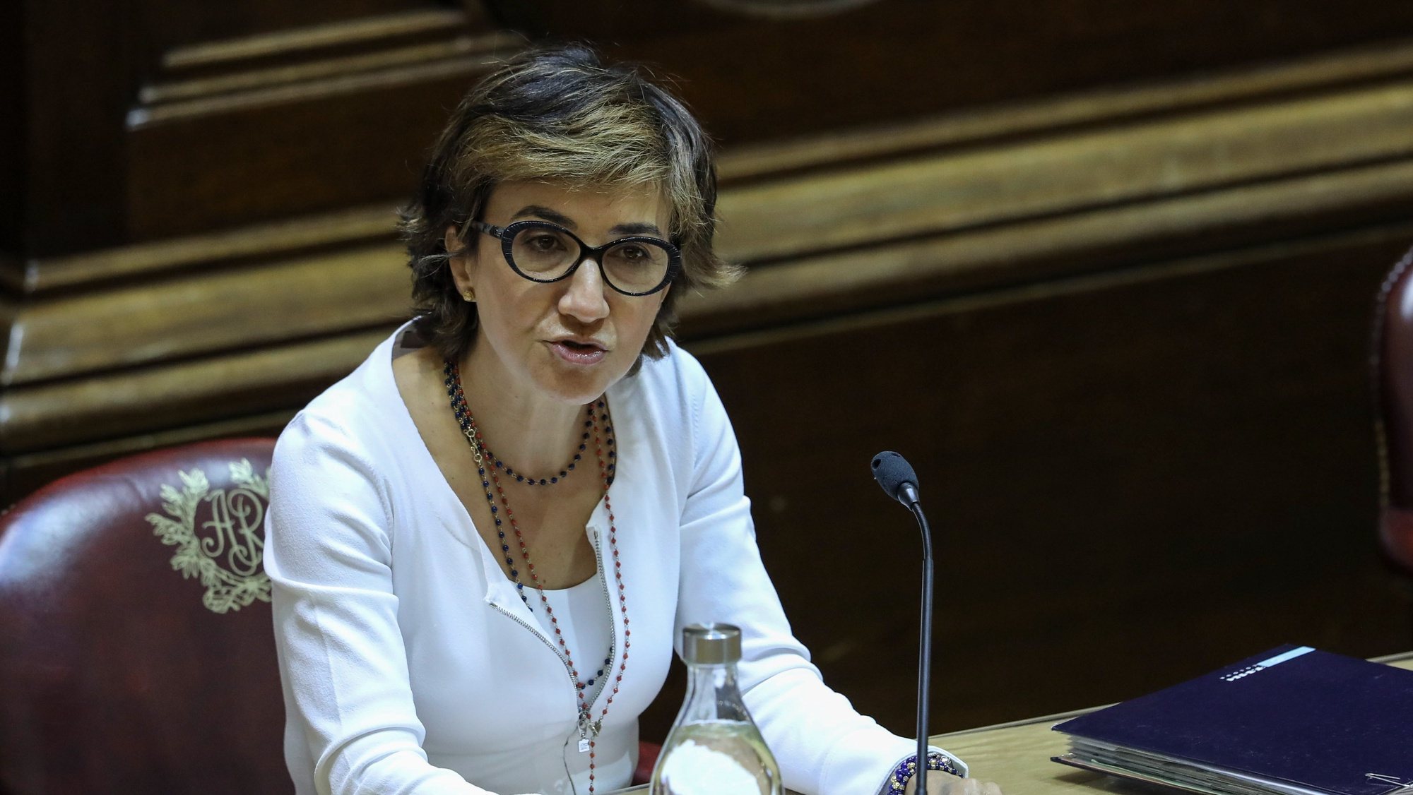 Ministra da Agricultura Maria do Céu Antunes ouvida na Comissão de Agricultura e Mar esta tarde na Assembleia da República em Lisboa, 7 de julho de 2021. MIGUEL A. LOPES/LUSA