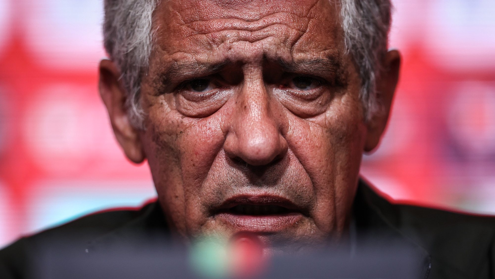 Portugal soccer team head coach Fernando Santos attends a press conference at Cidade do Futebol in Oeiras, outskirts of Lisbon, Portugal, 11 June 2022. Portugal will play against the Switzerland on June 12th for the upcoming UEFA Nations League. RODRIGO ANTUNES/LUSA
