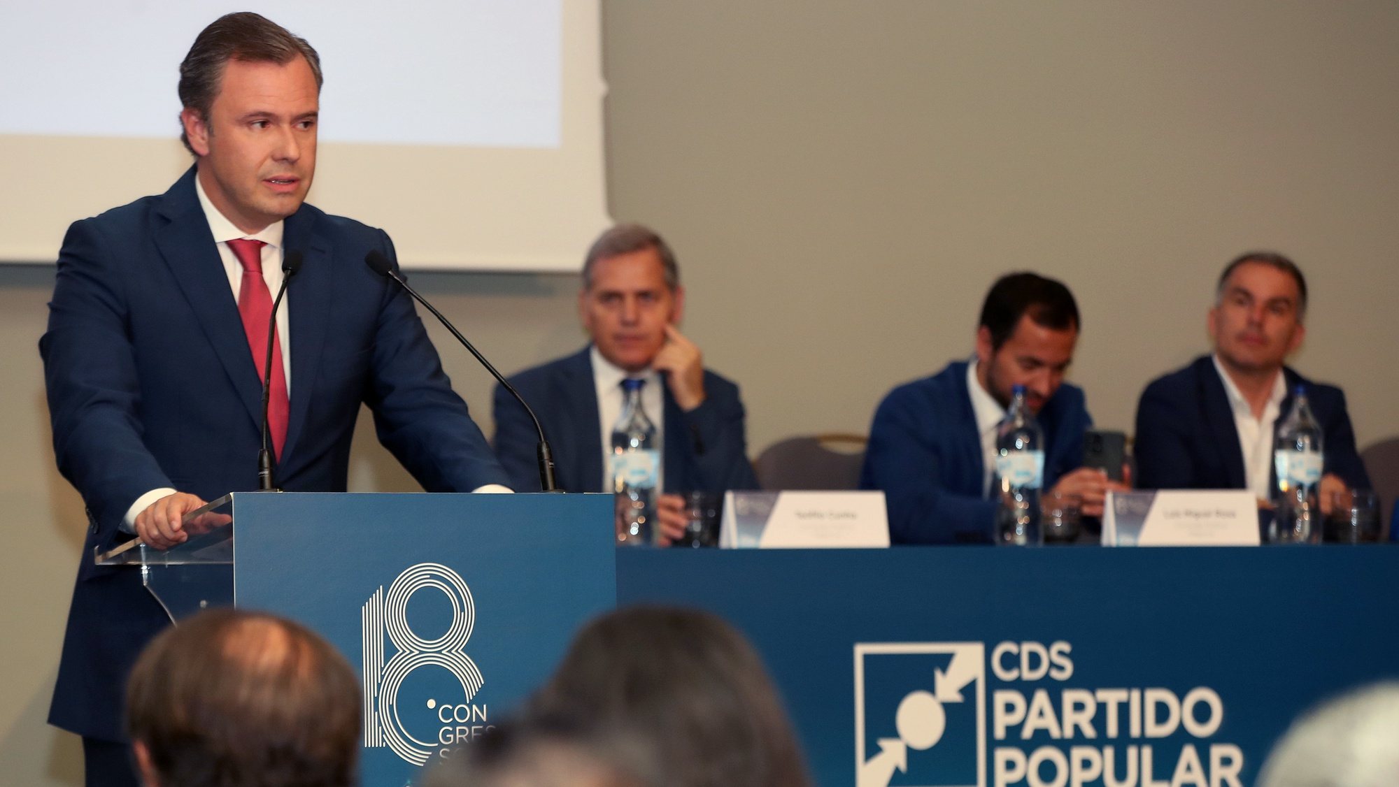 O presidente da Comissão Política Regional do CDS-PP/Madeira, Rui Barreto, intervém no encerramento do XVIII Congresso do CDS-PP/Madeira, no Funchal, 26 de junho de 2022. HOMEM DE GOUVEIA/LUSA