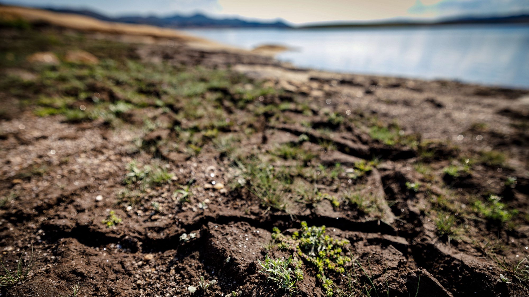 Efeitos da seca na Barragem Alto Rabagão, em Montalegre, 6 de julho de 2022. No Norte do país, as barragens do Alto-Lindoso e do Alto Rabagão estão com níveis de água historicamente baixos, prejudicando a agricultura e o turismo. PEDRO SARMENTO COSTA/LUSA