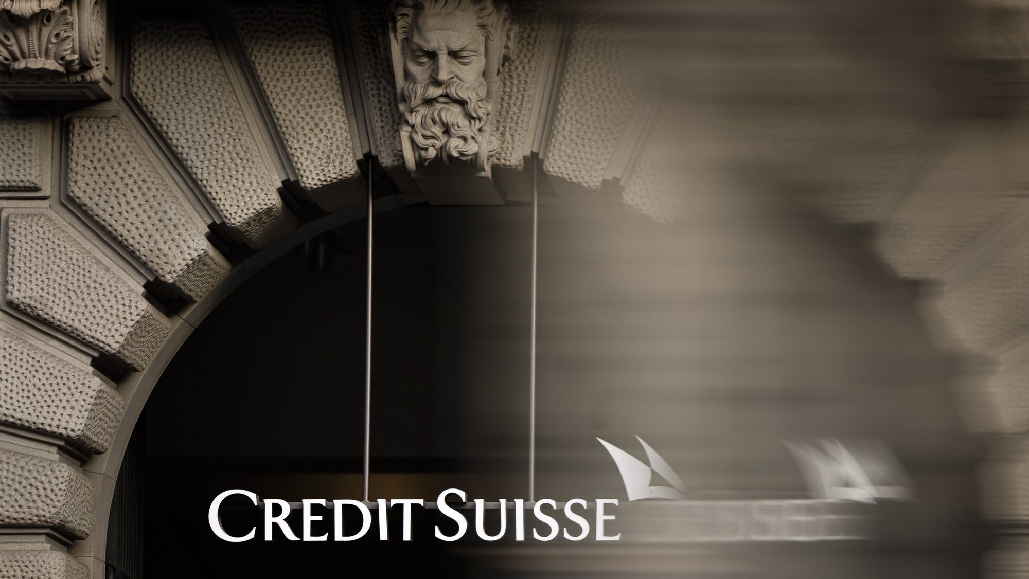 epa10525616 (FILE) - The logo of Swiss bank Credit Suisse is seen at their headquarters in Zurich, Switzerland 27 October 2022 (reissued 16 March 2023). Credit Suisse is borrowing up to 50 billion francs (50.8 billion euros) from the Swiss National Bank (SNB), according to a statement on 16 March 2023. This is intended to strengthen the group, whose shares have crashed on the stock exchange.  EPA/MICHAEL BUHOLZER