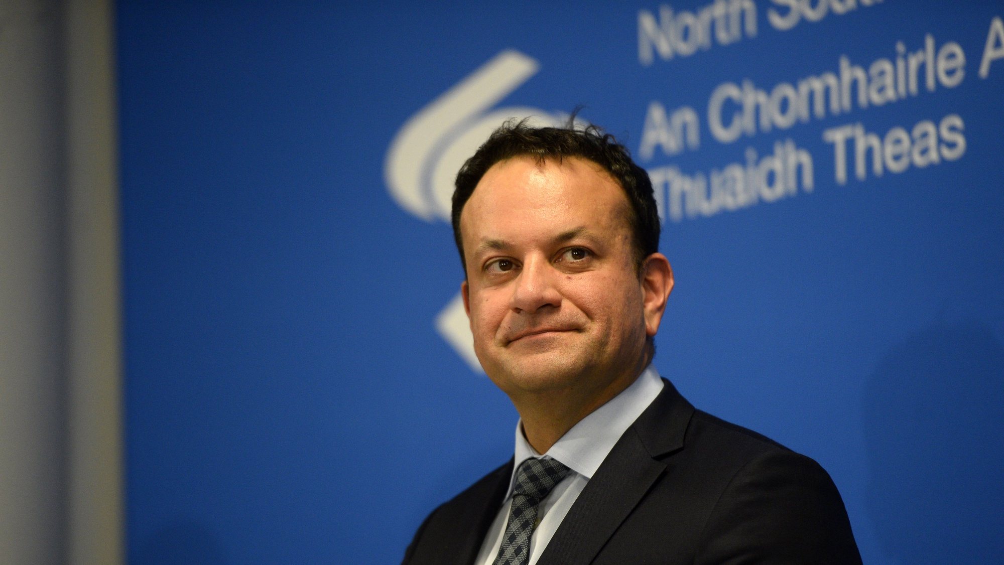 epa11265363 Irish Taoiseach Leo Varadkar attends a press conference after the plenary of the North South Ministerial Council (NSMC) meeting in Armagh, Northern Ireland, Britain, 08 April 2024. The ministers are attending the first NSMC for almost three years and this will be the last major political engagement for Leo Varadkar as Taoiseach.  EPA/MARK MARLOW