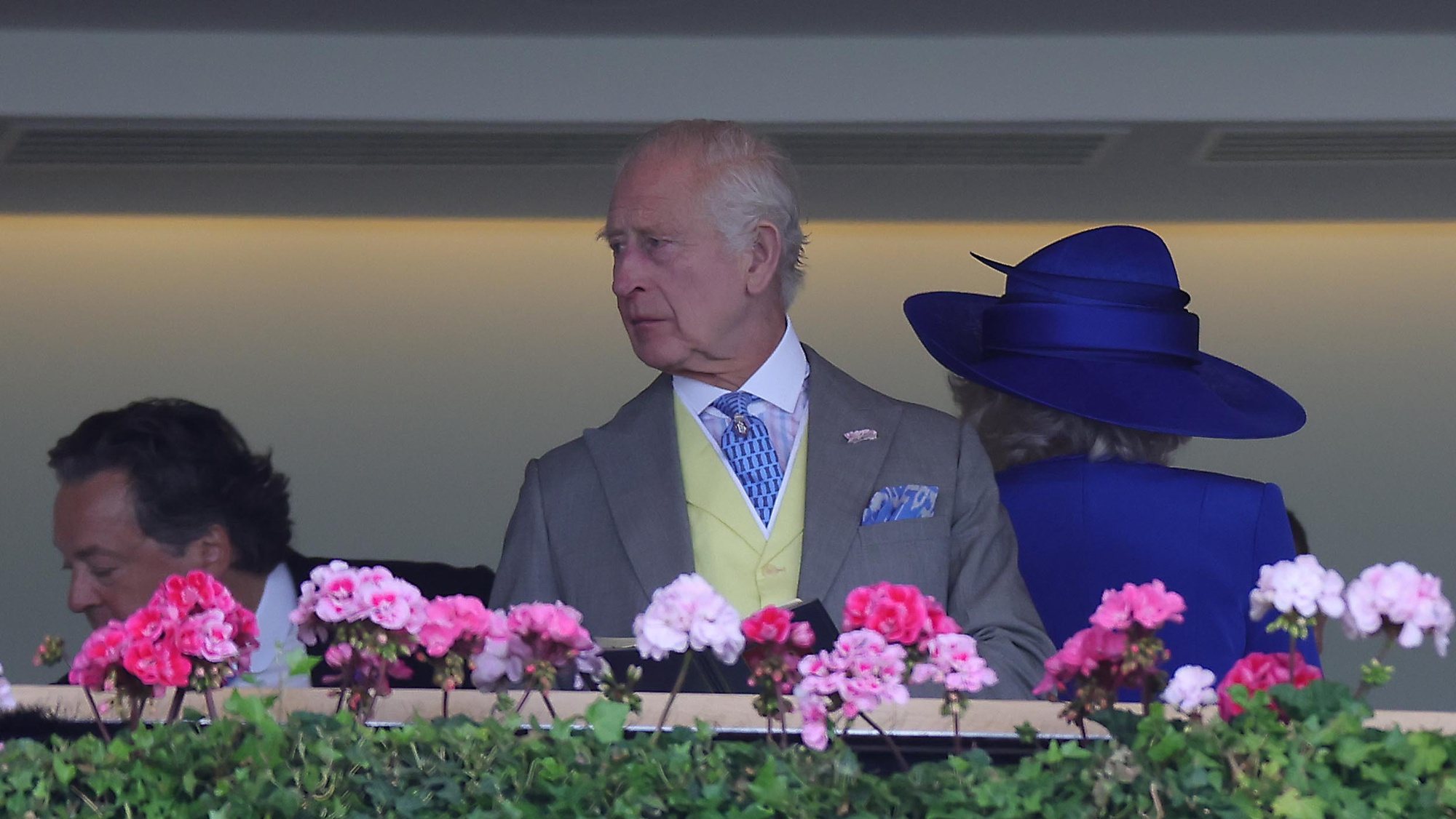 epa11419989 Britain&#039;s King Charles III (C) attends day one of Royal Ascot in Ascot, Britain, 18 June 2024. Royal Ascot is Britain&#039;s most valuable horse race meeting and social event running daily from 18 to 22 June 2024.  EPA/NEIL HALL